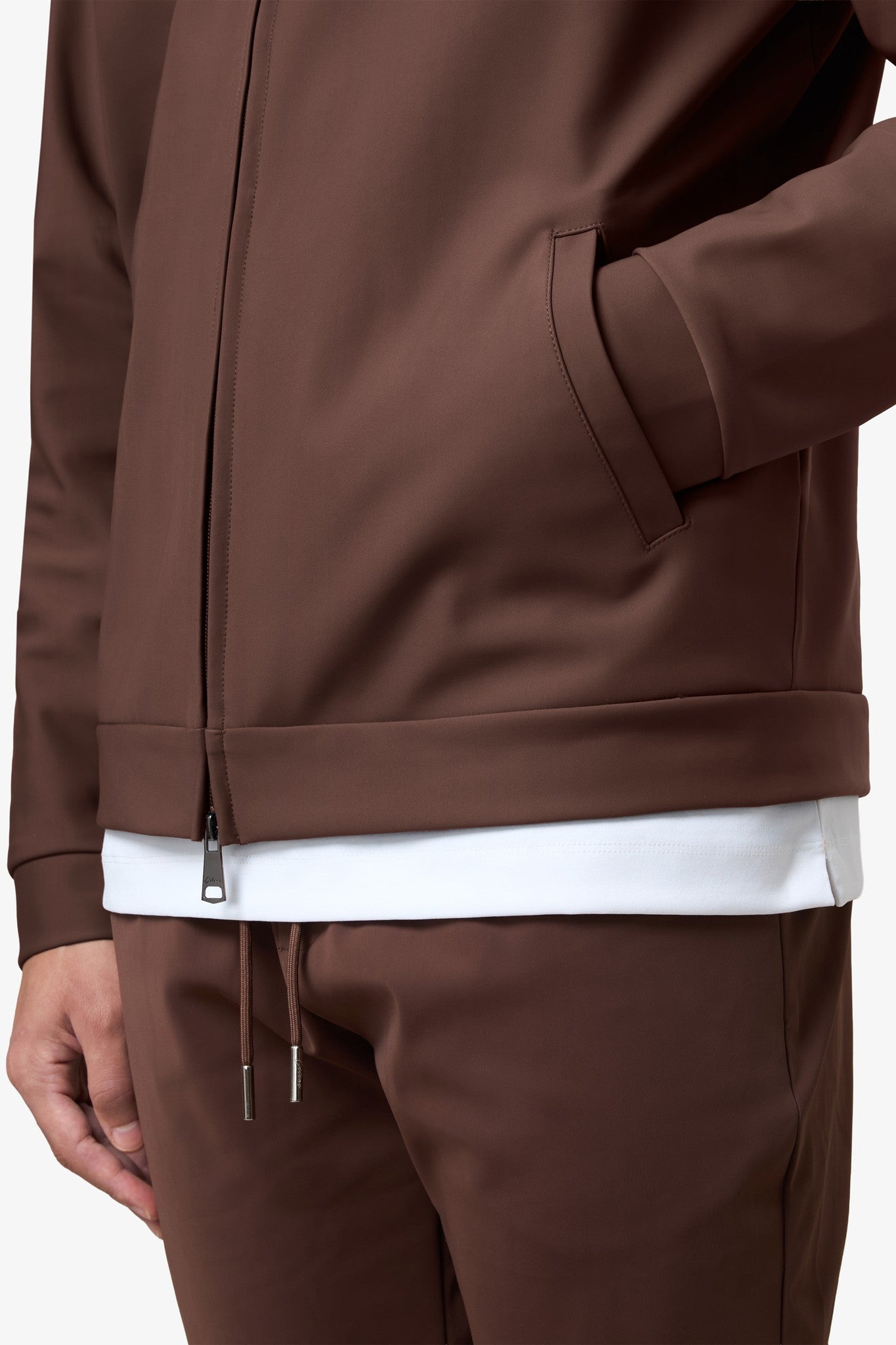 Hooded Tracksuit Vest Brown
