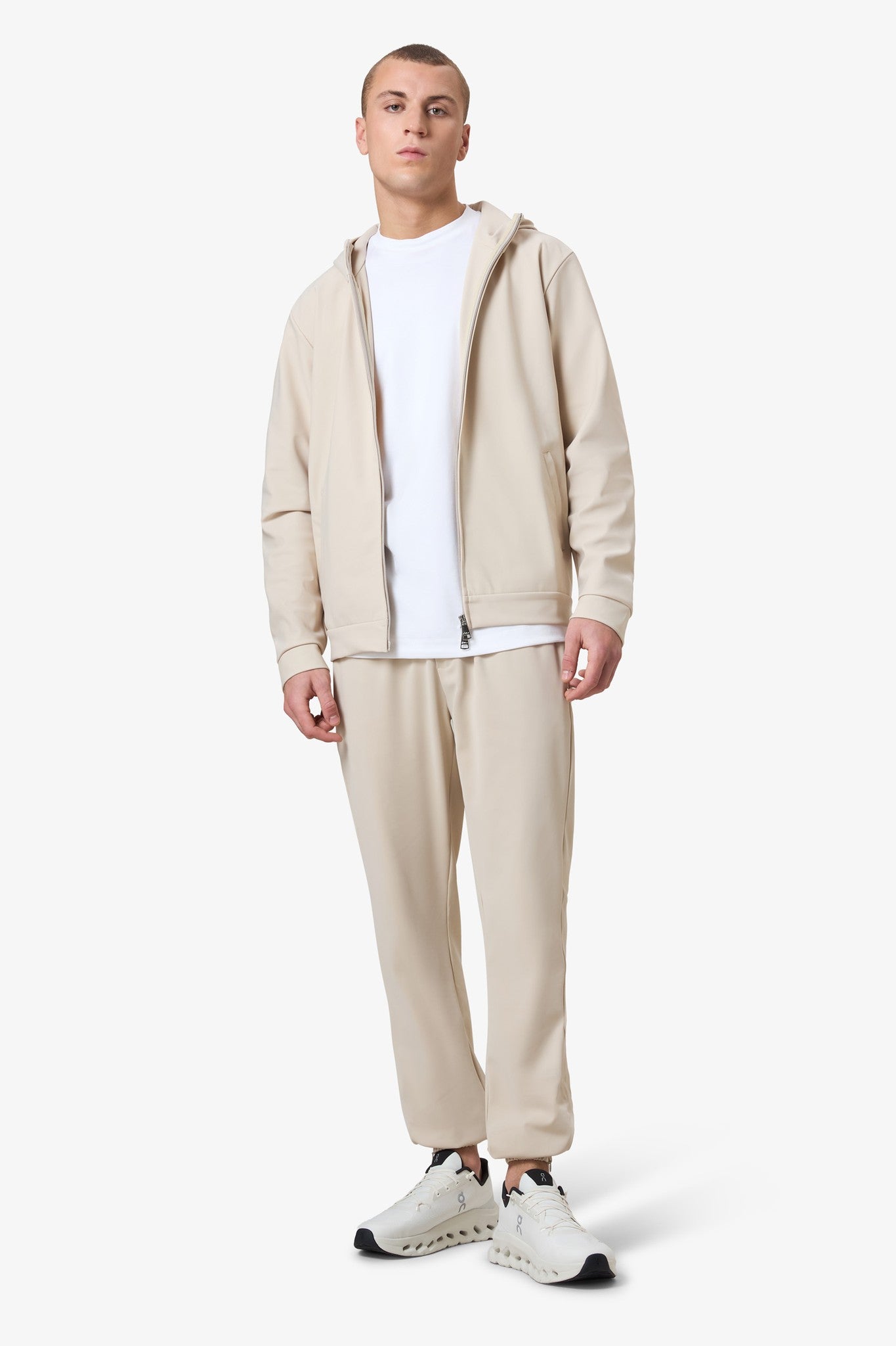 Hooded Tracksuit Vest Beige