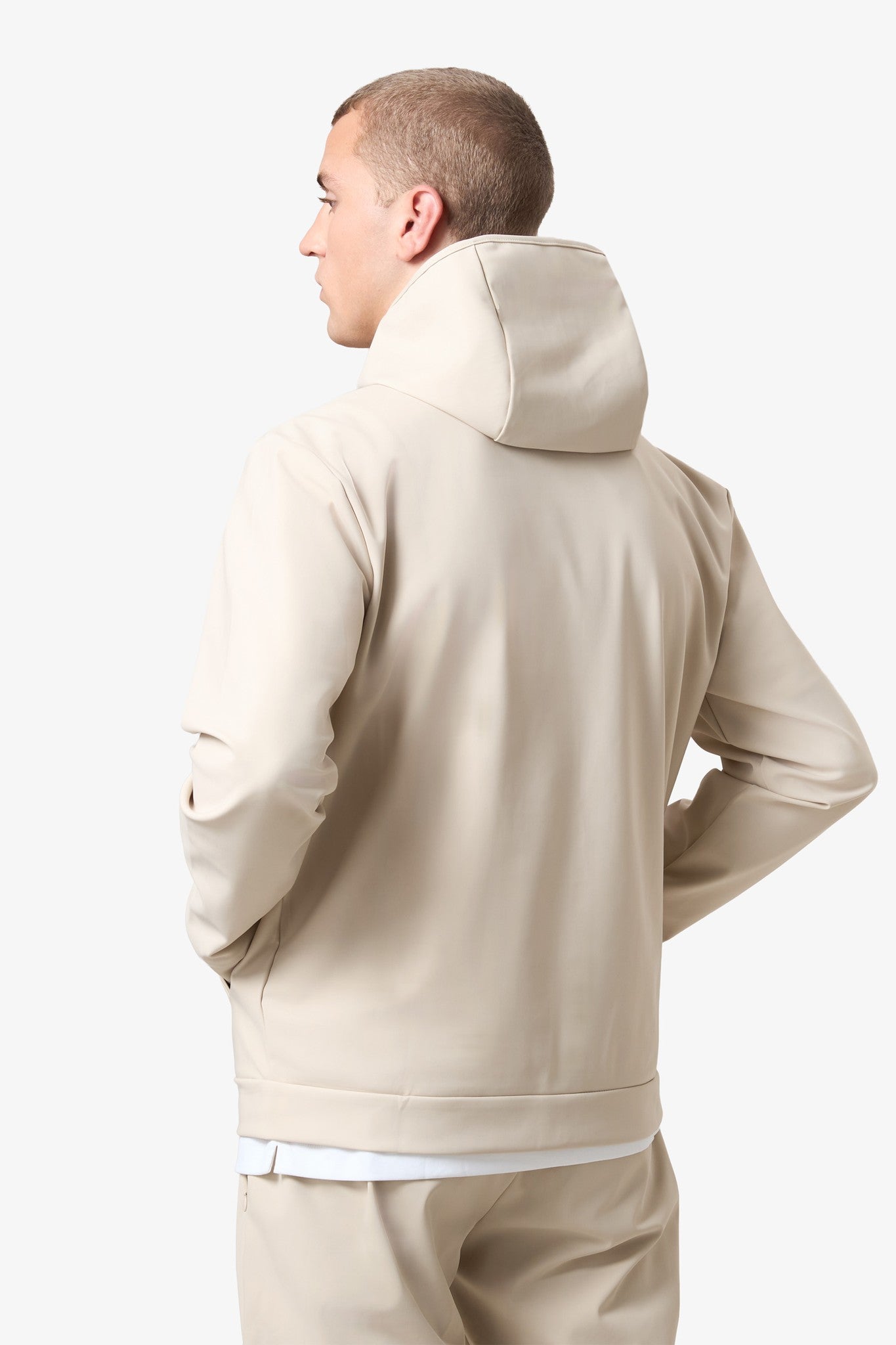 Hooded Tracksuit Vest Beige