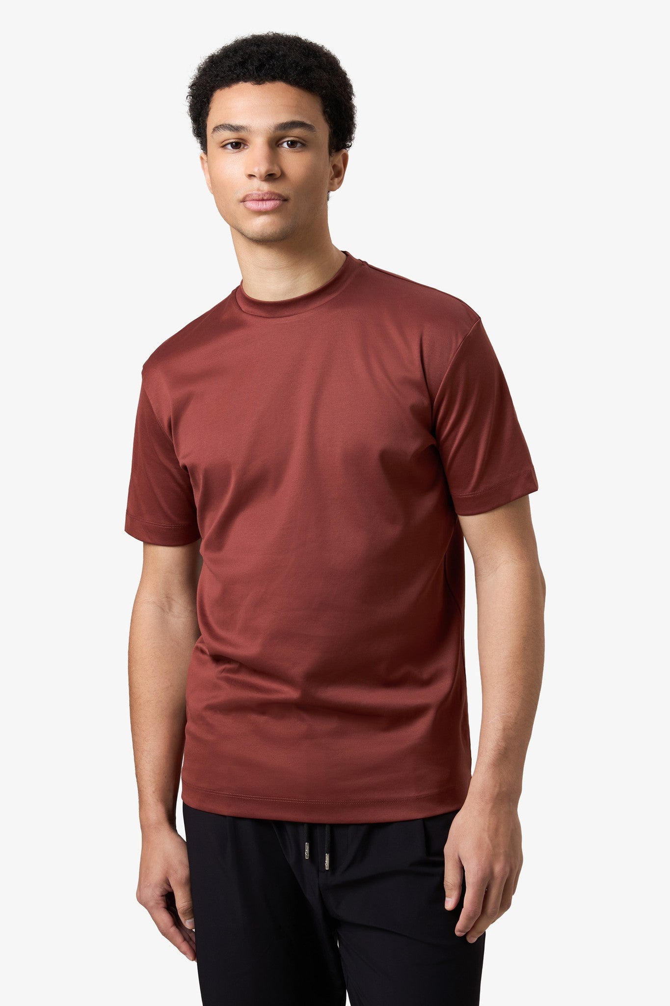 Double Mercerized Supima Tee - Maroon