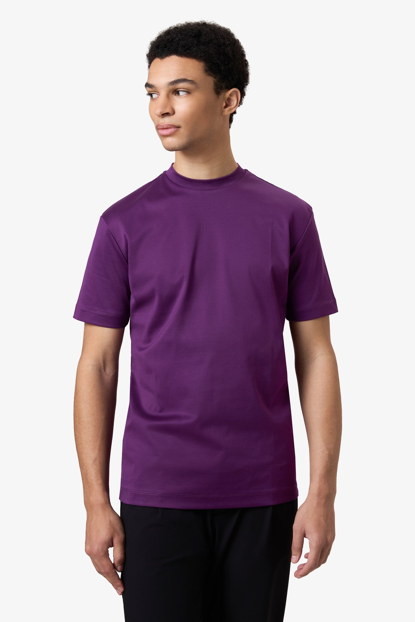 DOUBLE MERCERIZED T-SHIRT - Aubergine Tee