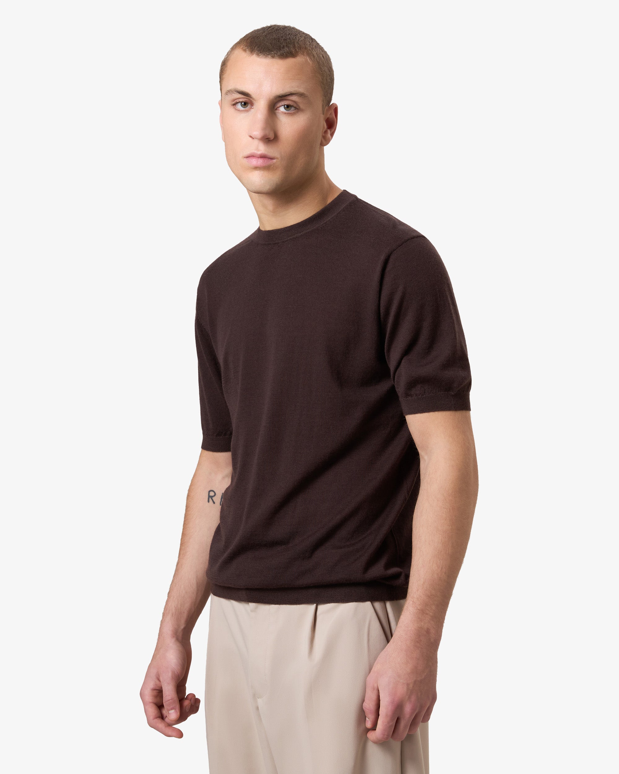 Cashmere shortsleeve - cappuccino