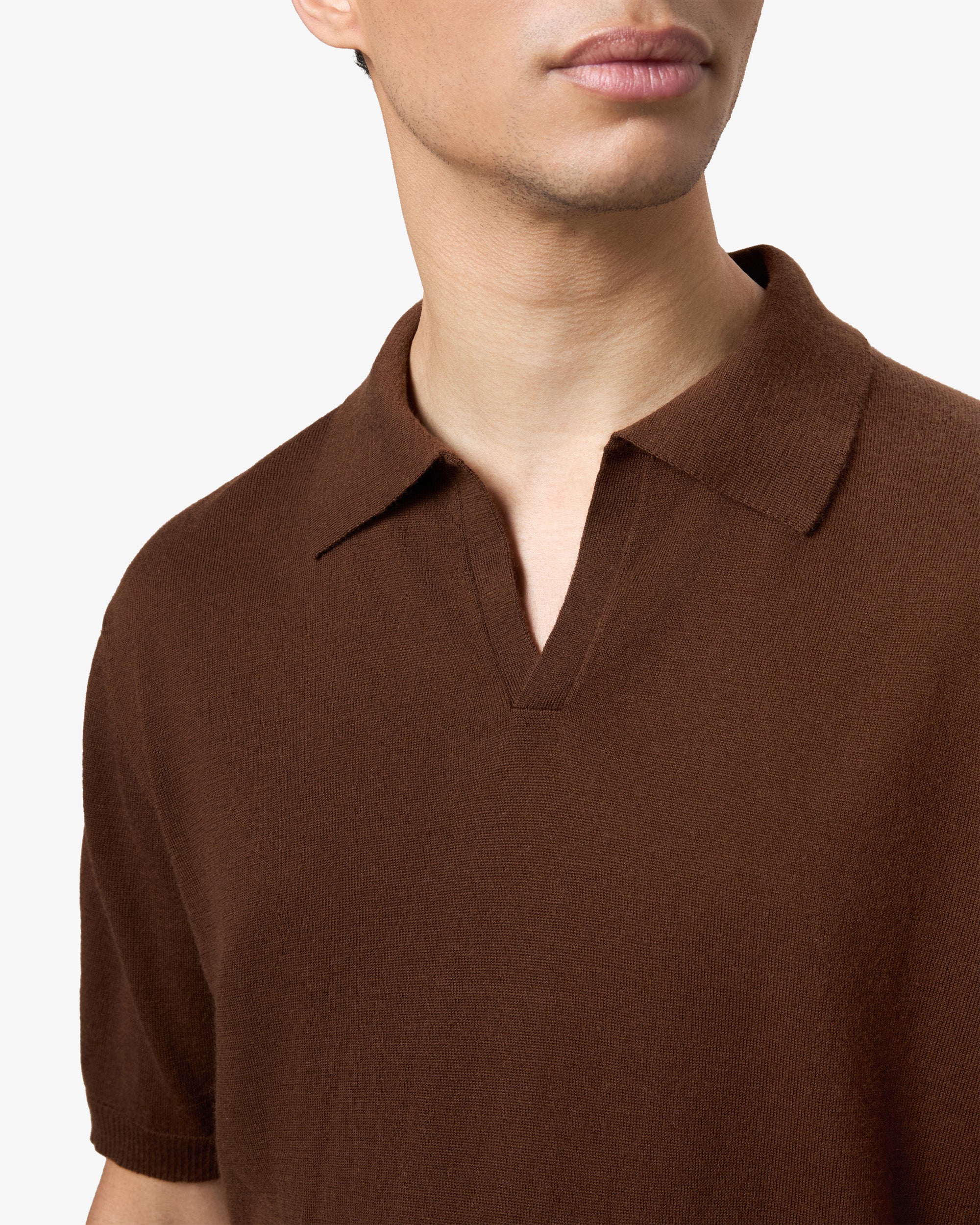 Cashmere polo - brown