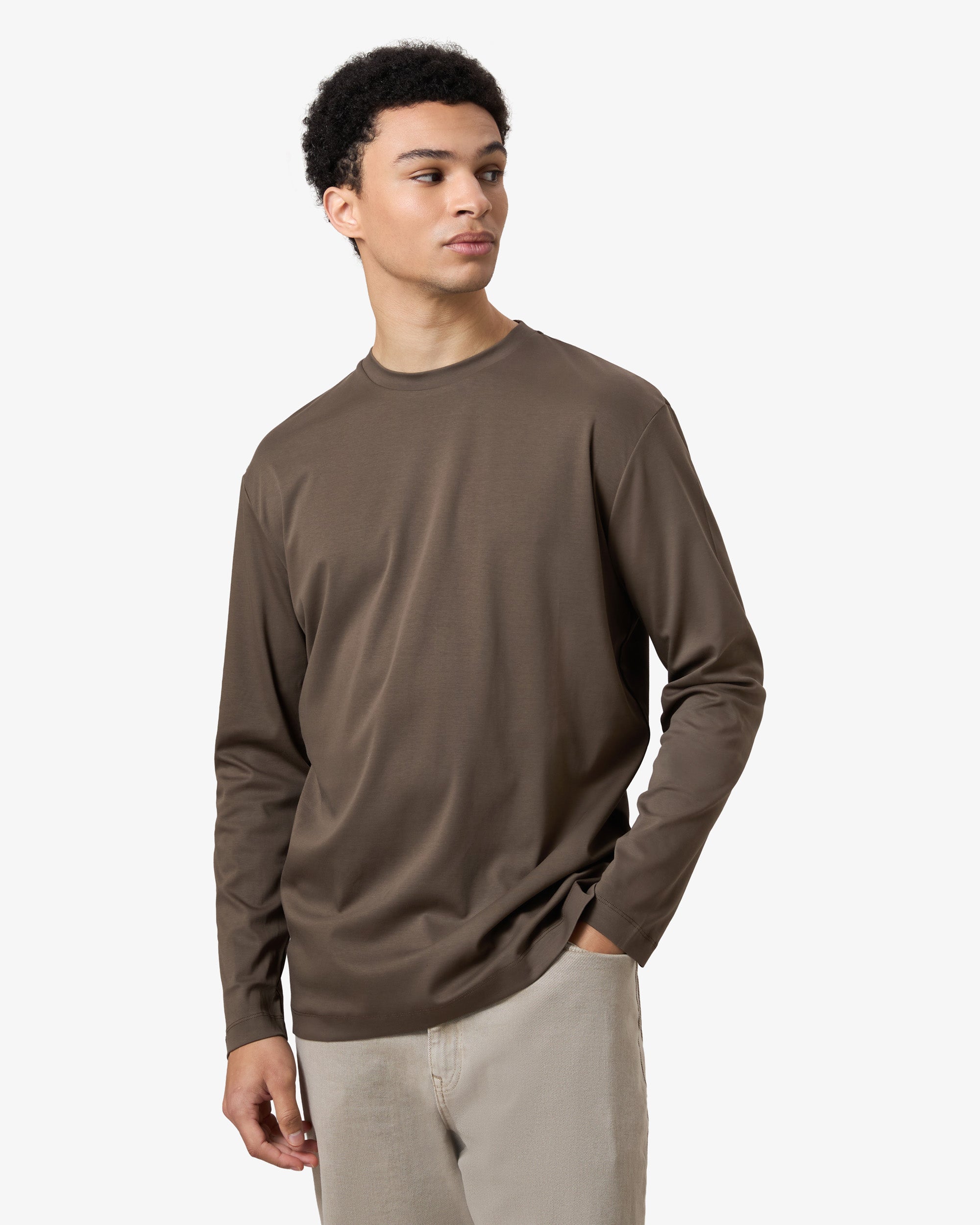 Mercerized Longsleeve - Coffee