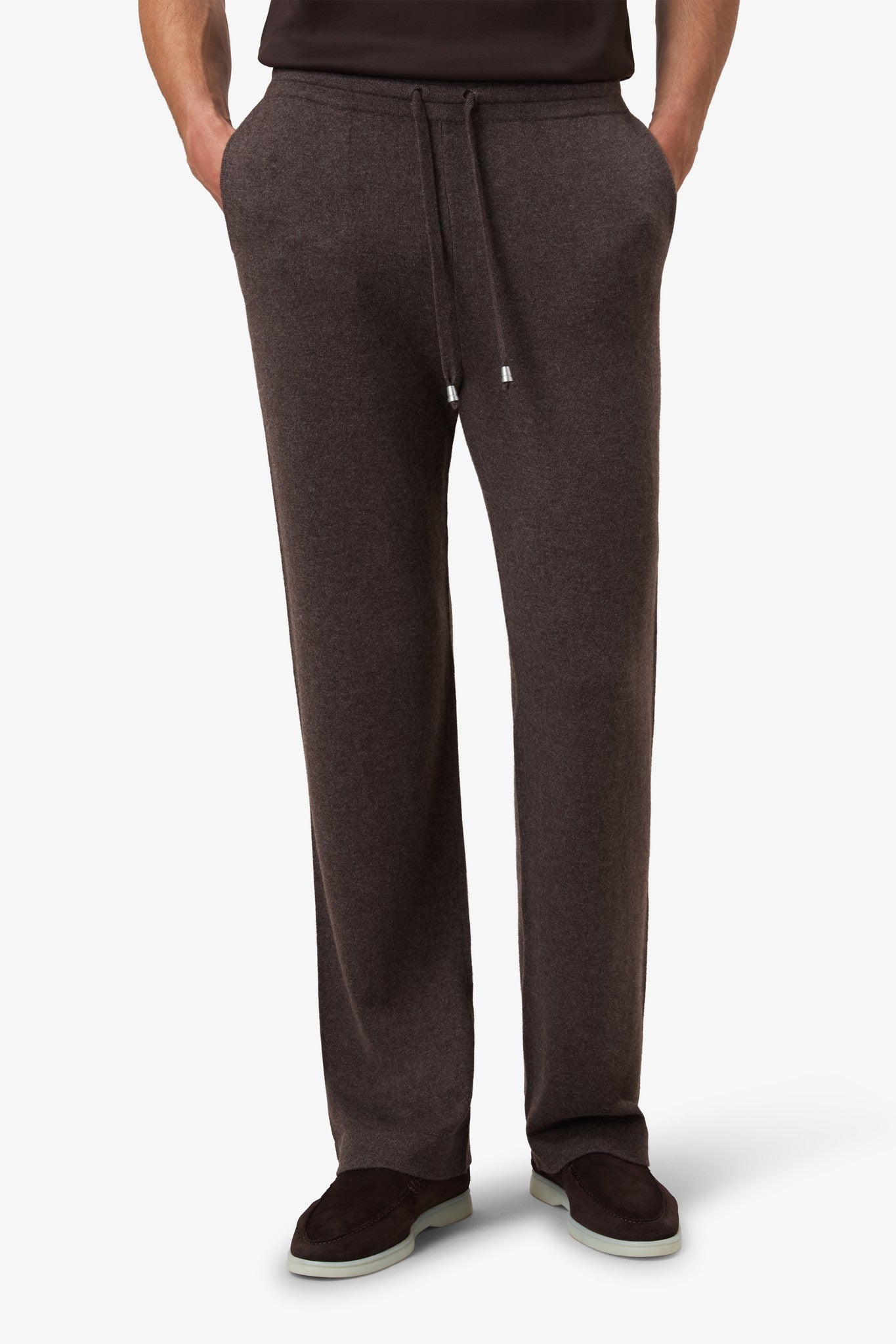 Wool Straight Pants - Umber