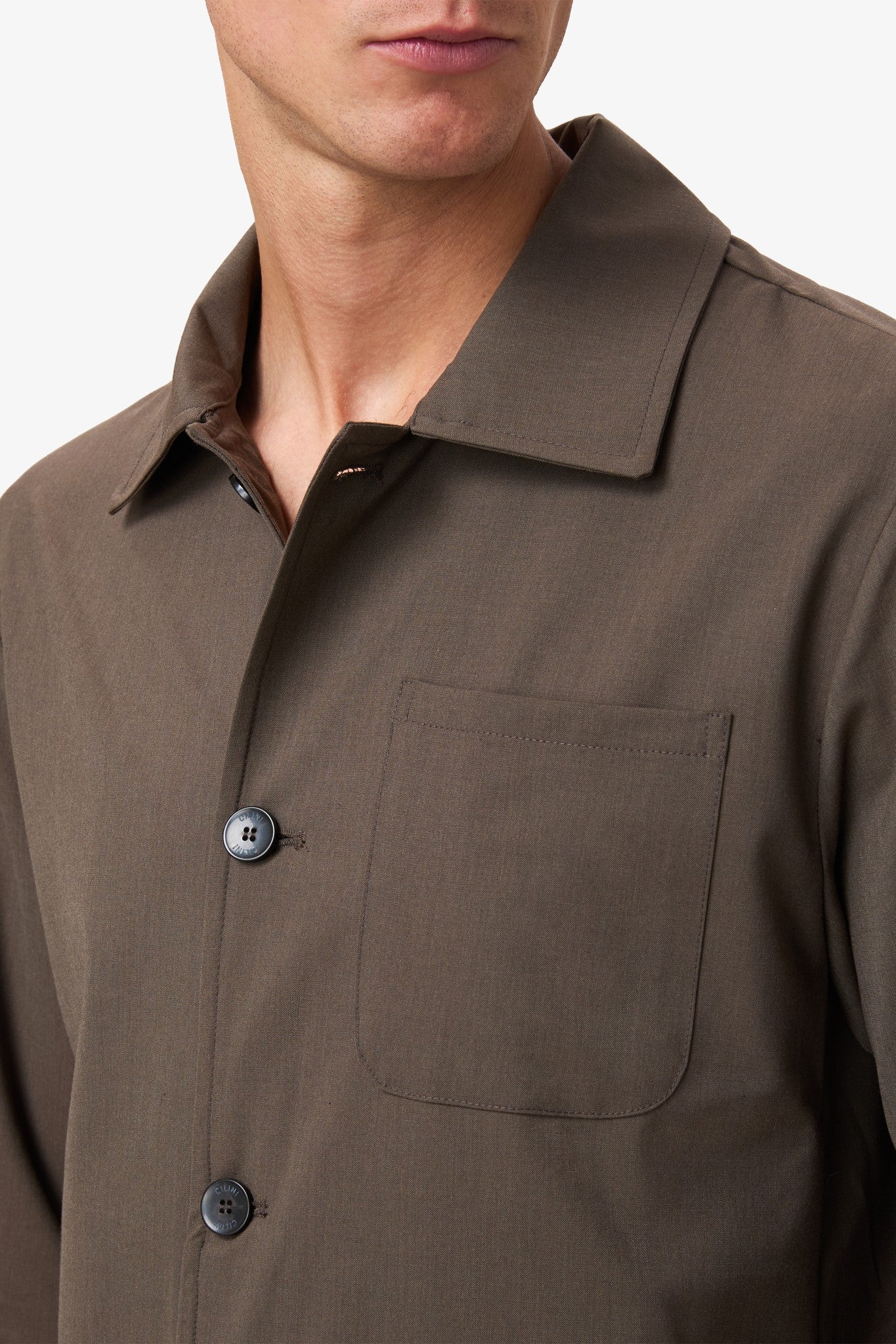 Cilini Wool button jacket Dark Taupe