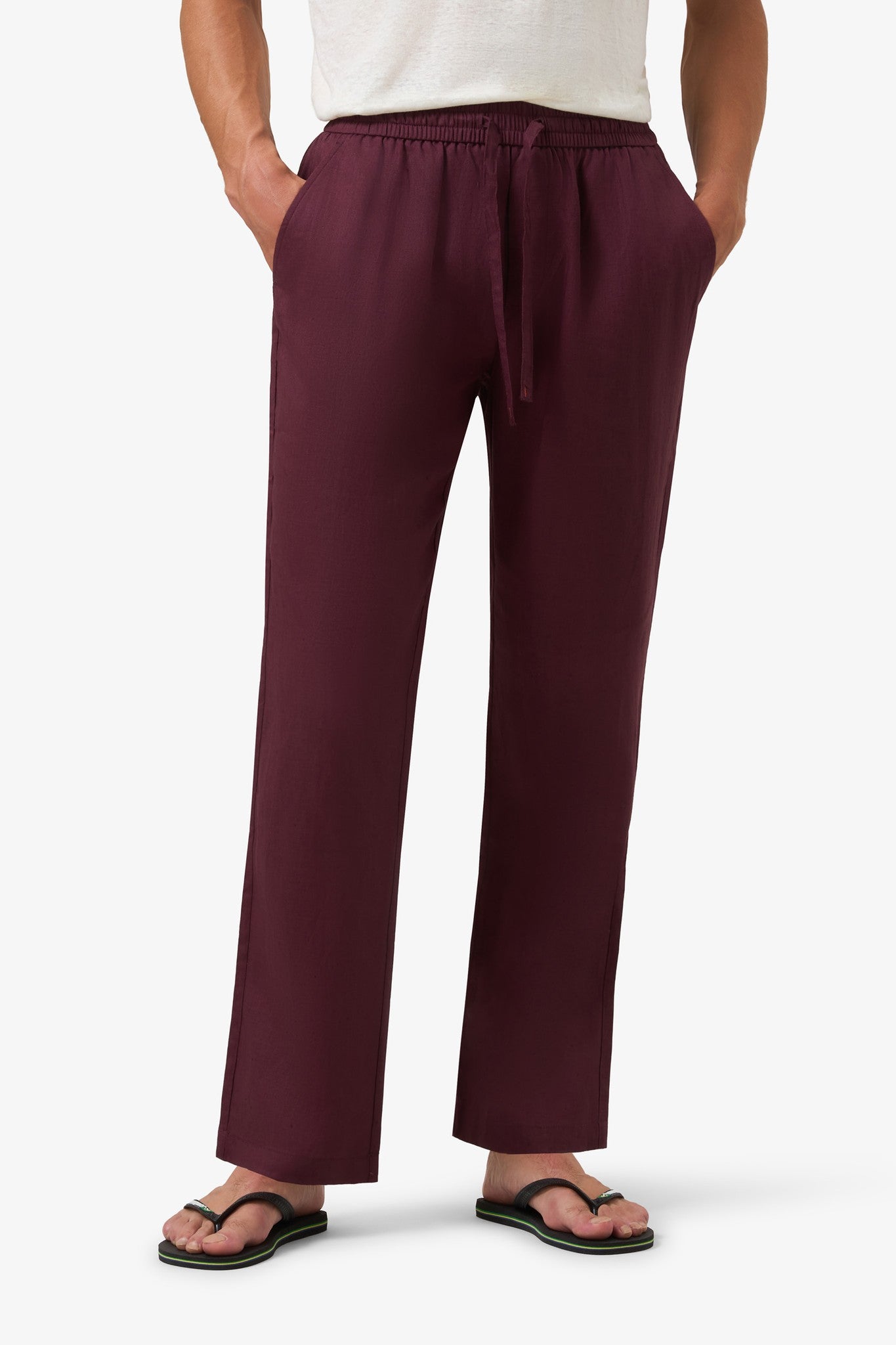 Woven 100% Linen Trouser Grape Purple