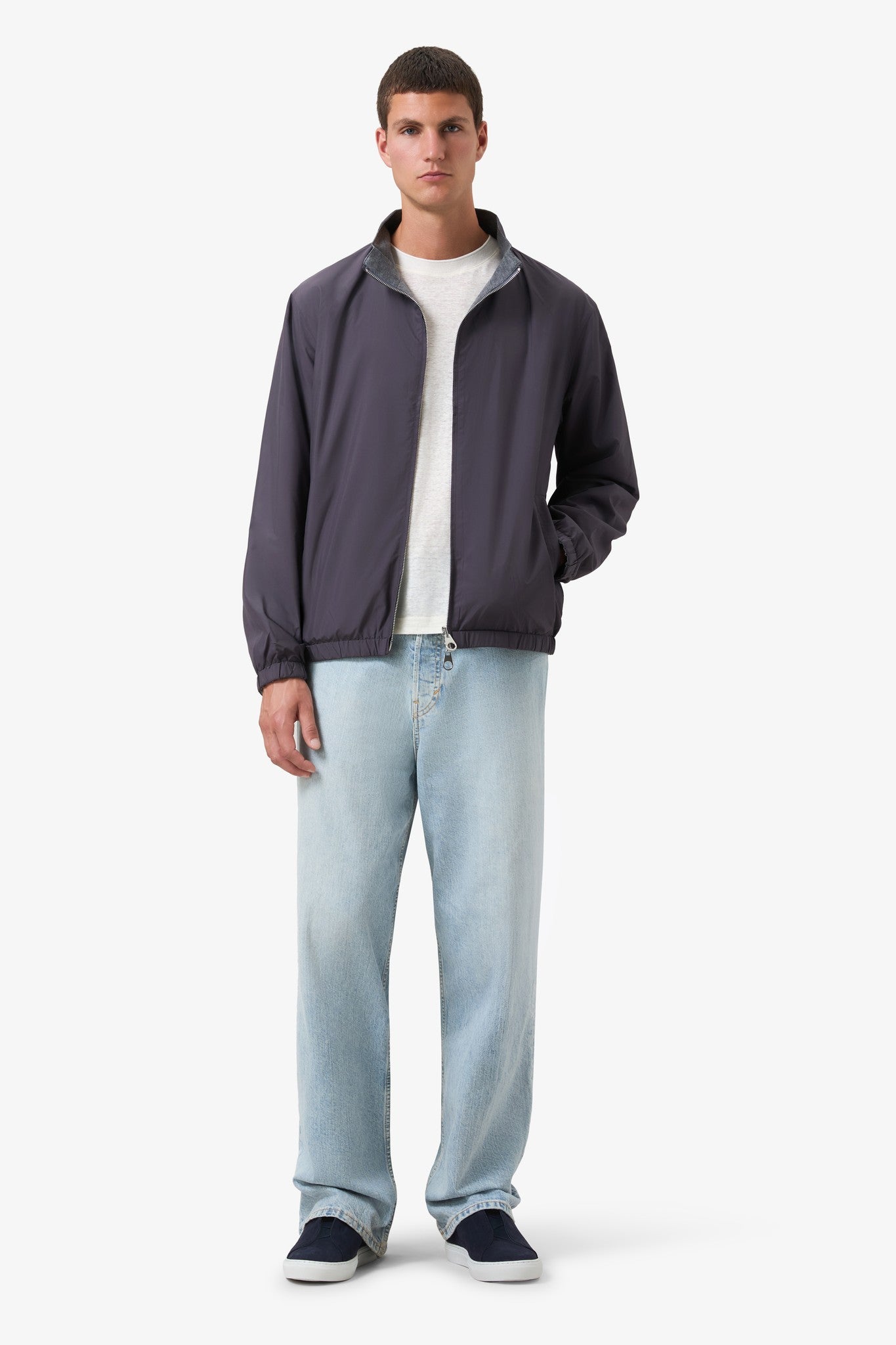 Reversible Stand-Up Collar Jacket Rock Grey