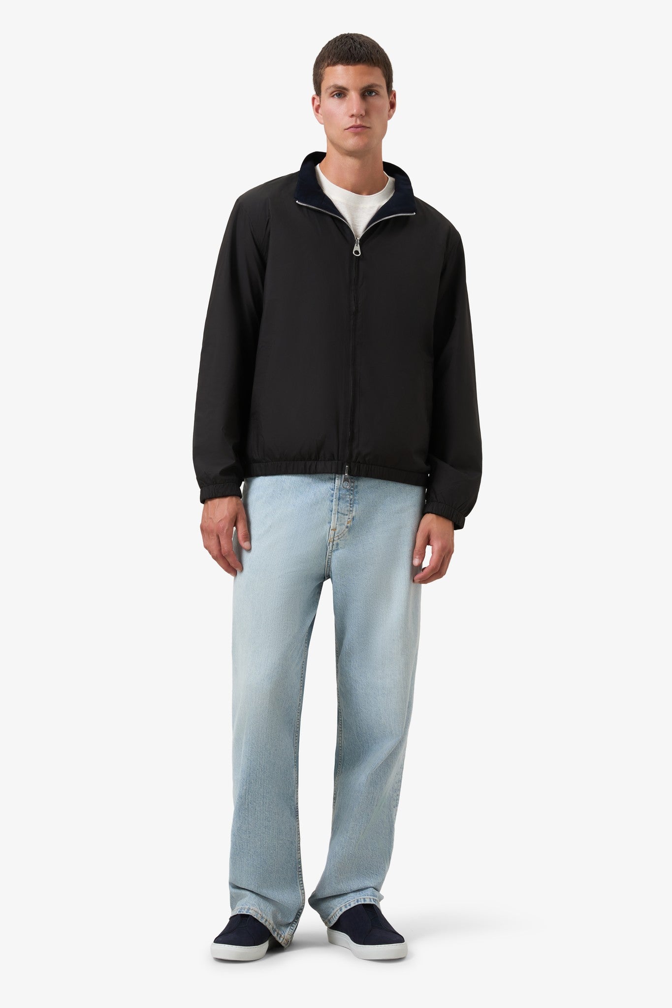 Reversible Stand-Up Collar Jacket Black