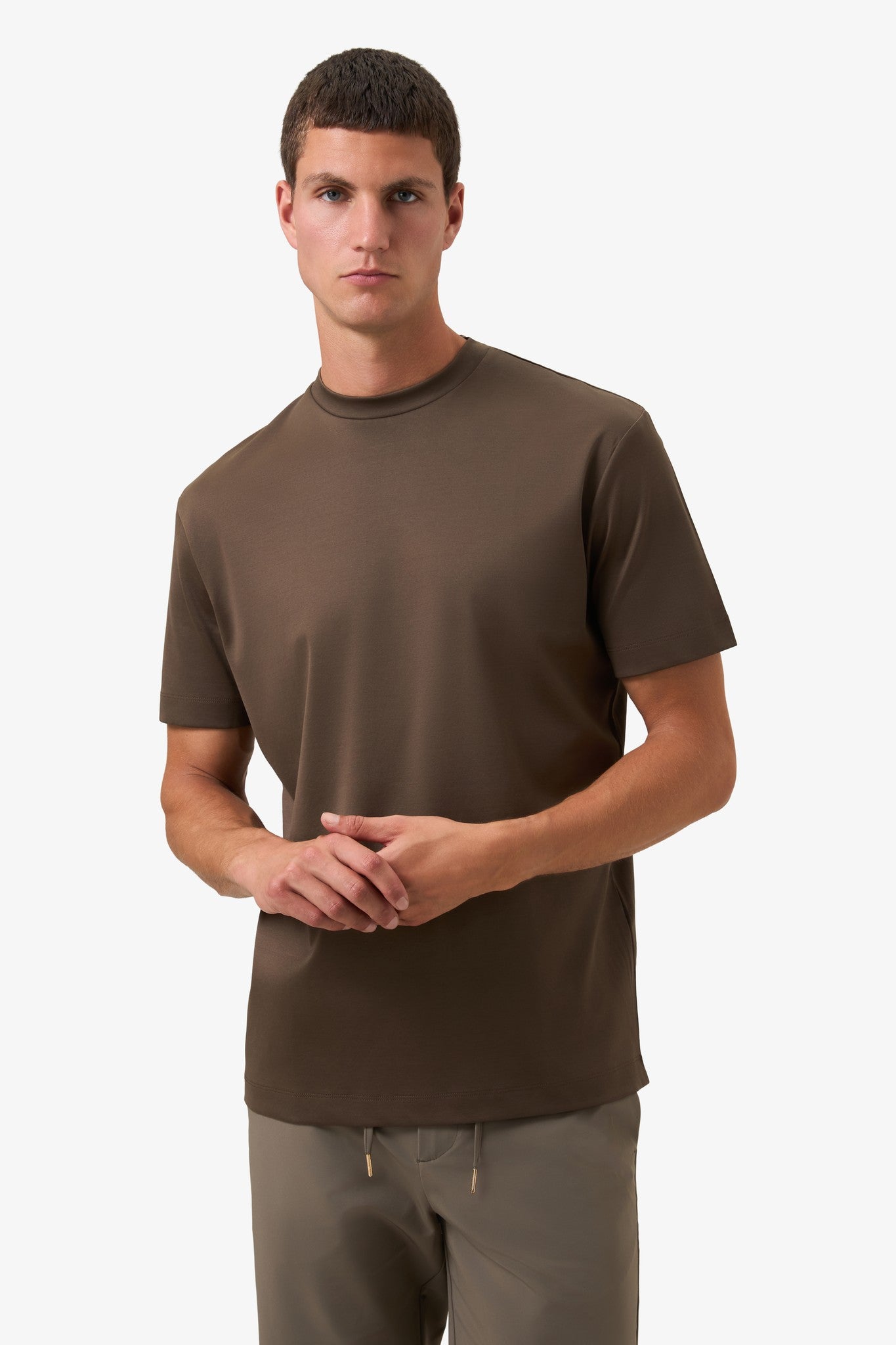 Double Mercerized T-shirt - Dark Brown