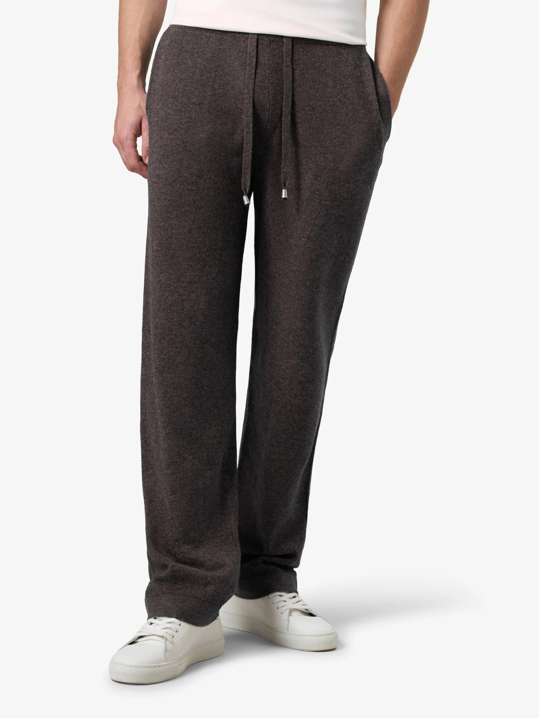 Wool Straight Pants - Umber