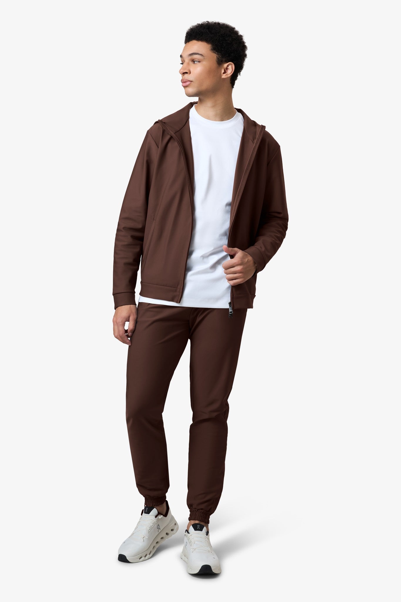 Hooded Tracksuit Pants Brown