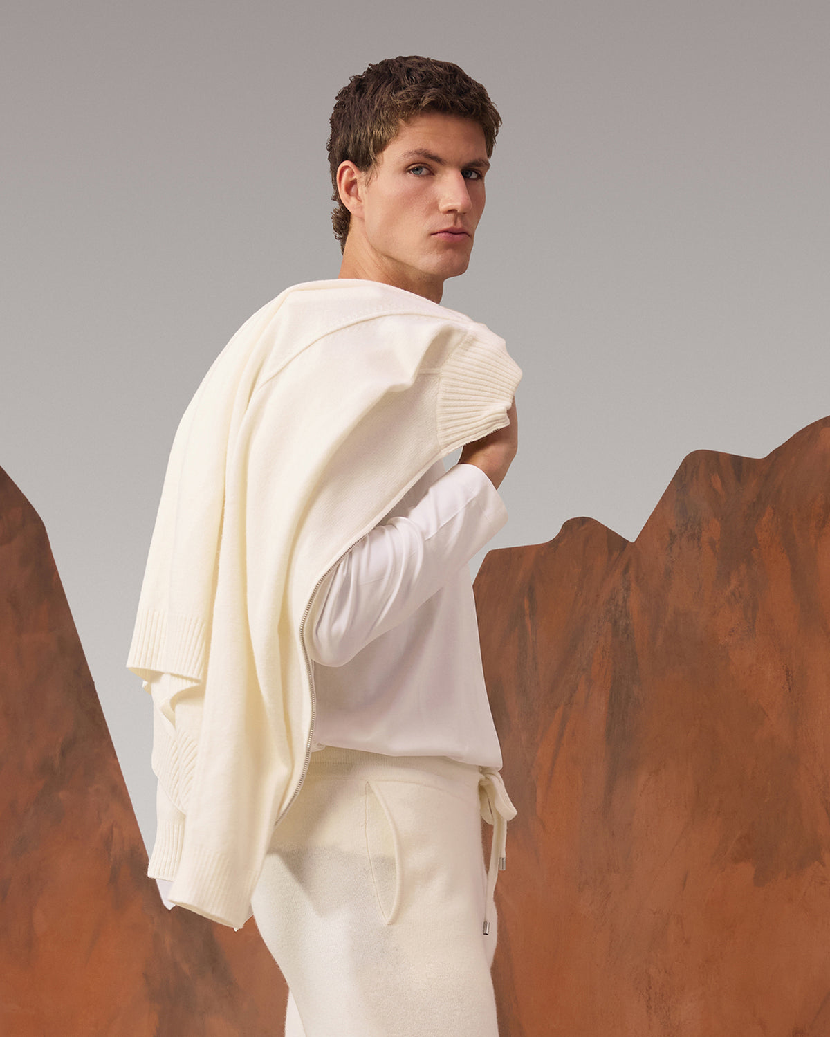 Lambs Wool Tracksuit Pants - Off White