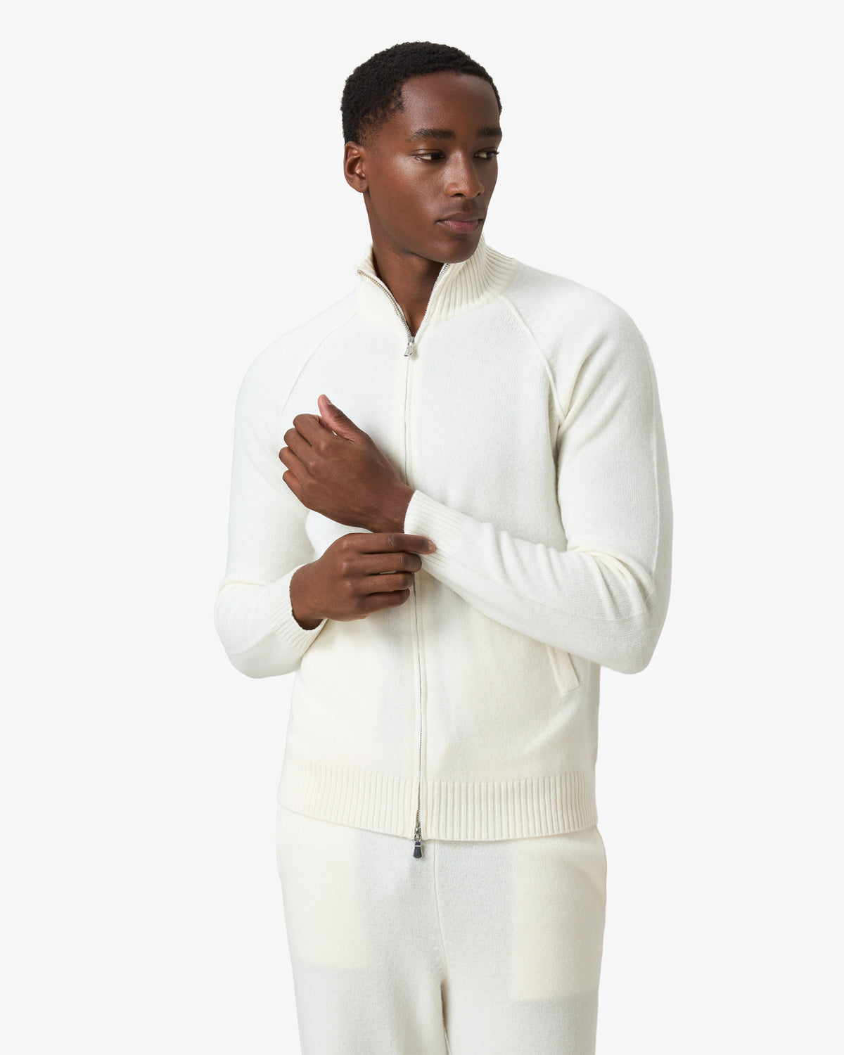 Lambs Wool Tracksuit Vest - Off White