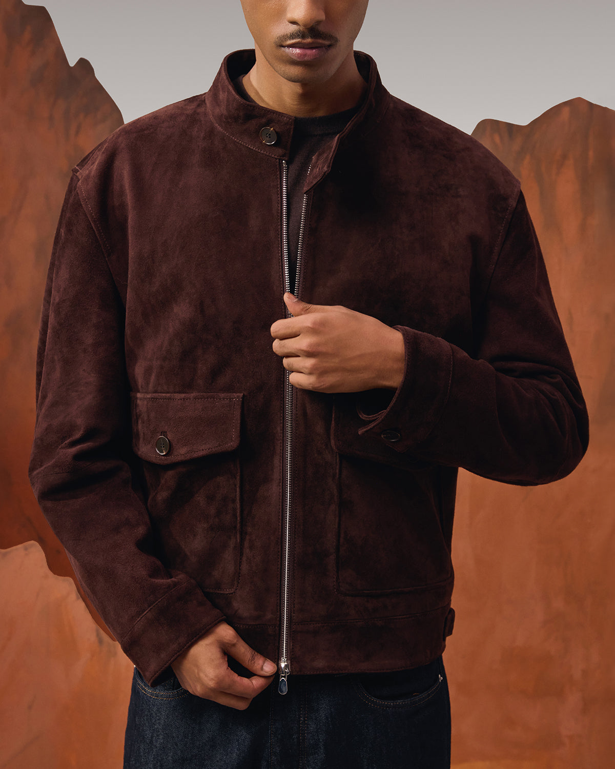 Suede Jacket - Red Wine