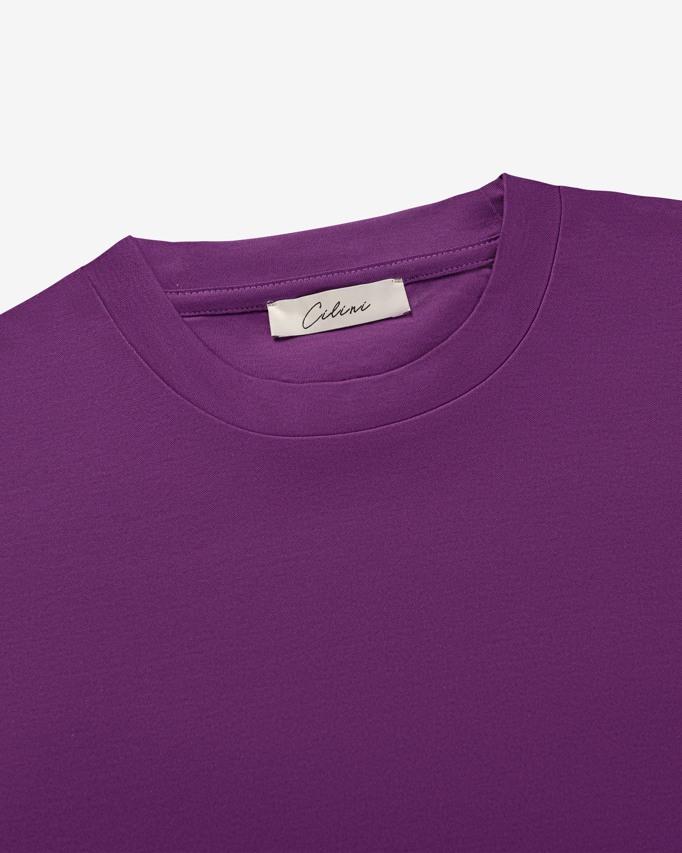 DOUBLE MERCERIZED T-SHIRT - Aubergine Tee