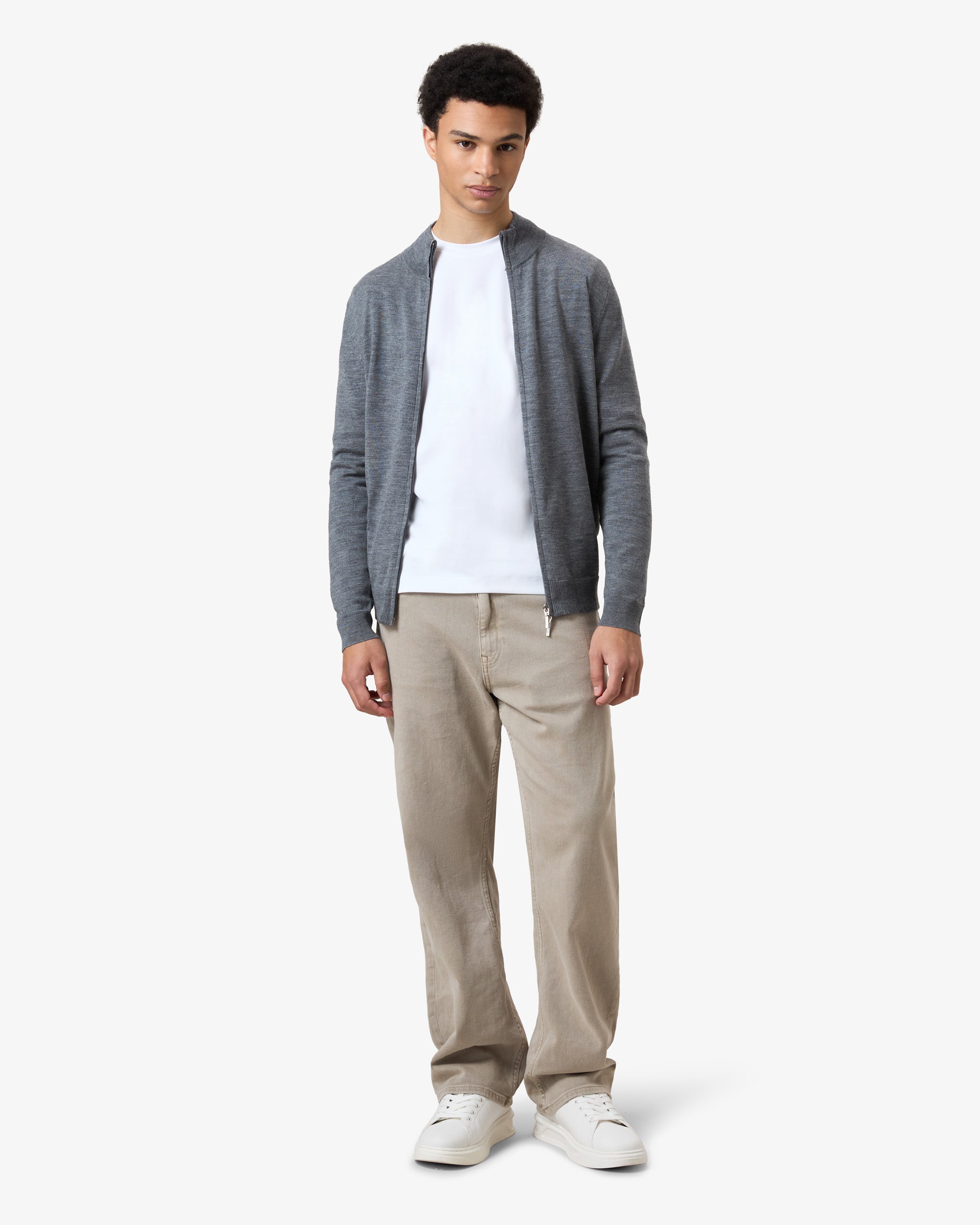 Wool Zip Vest Dark Grey