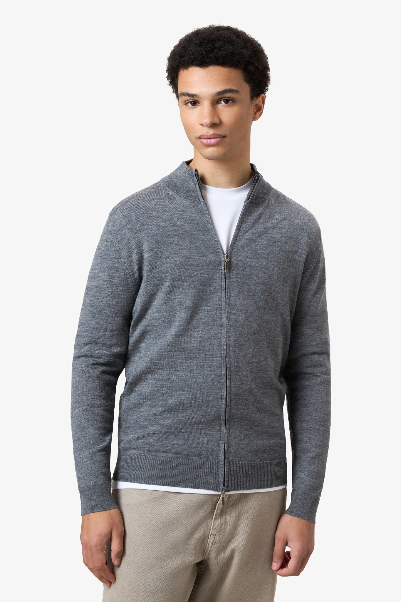 Wool Zip Vest Dark Grey