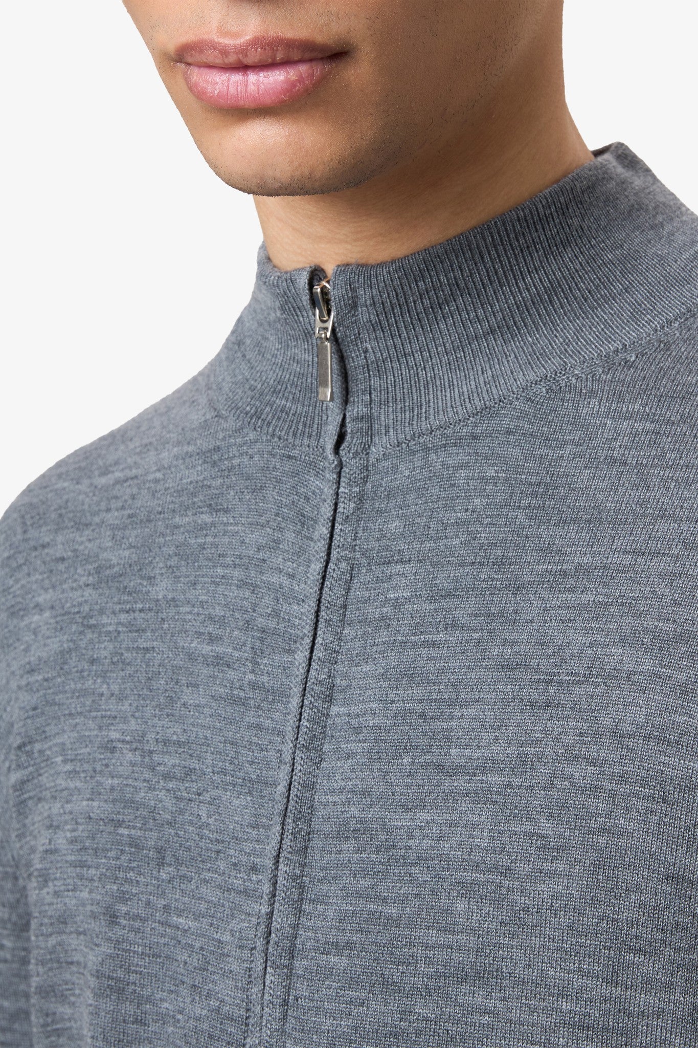 Wool Zip Vest Dark Grey