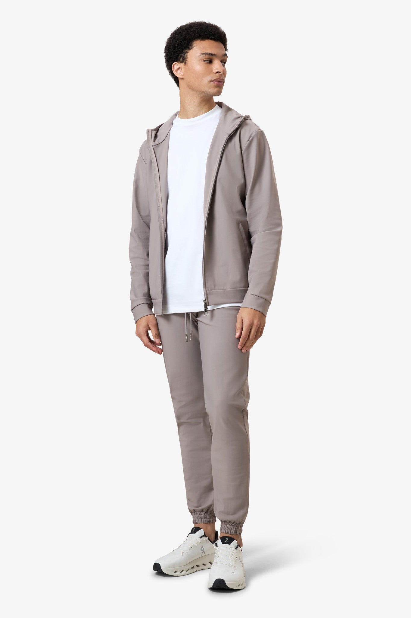 Hooded Tracksuit Pants Taupe