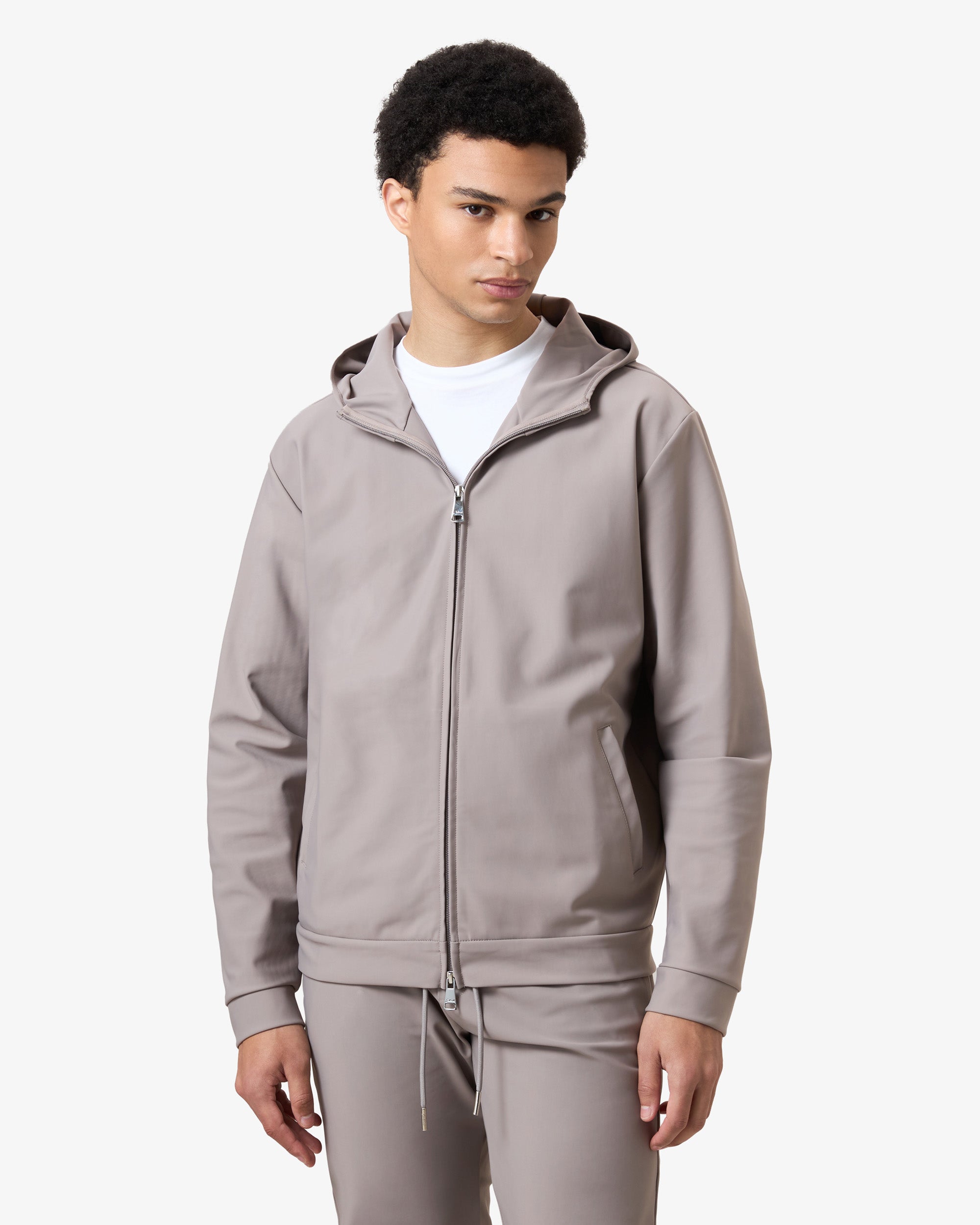 Hooded Tracksuit Vest Taupe