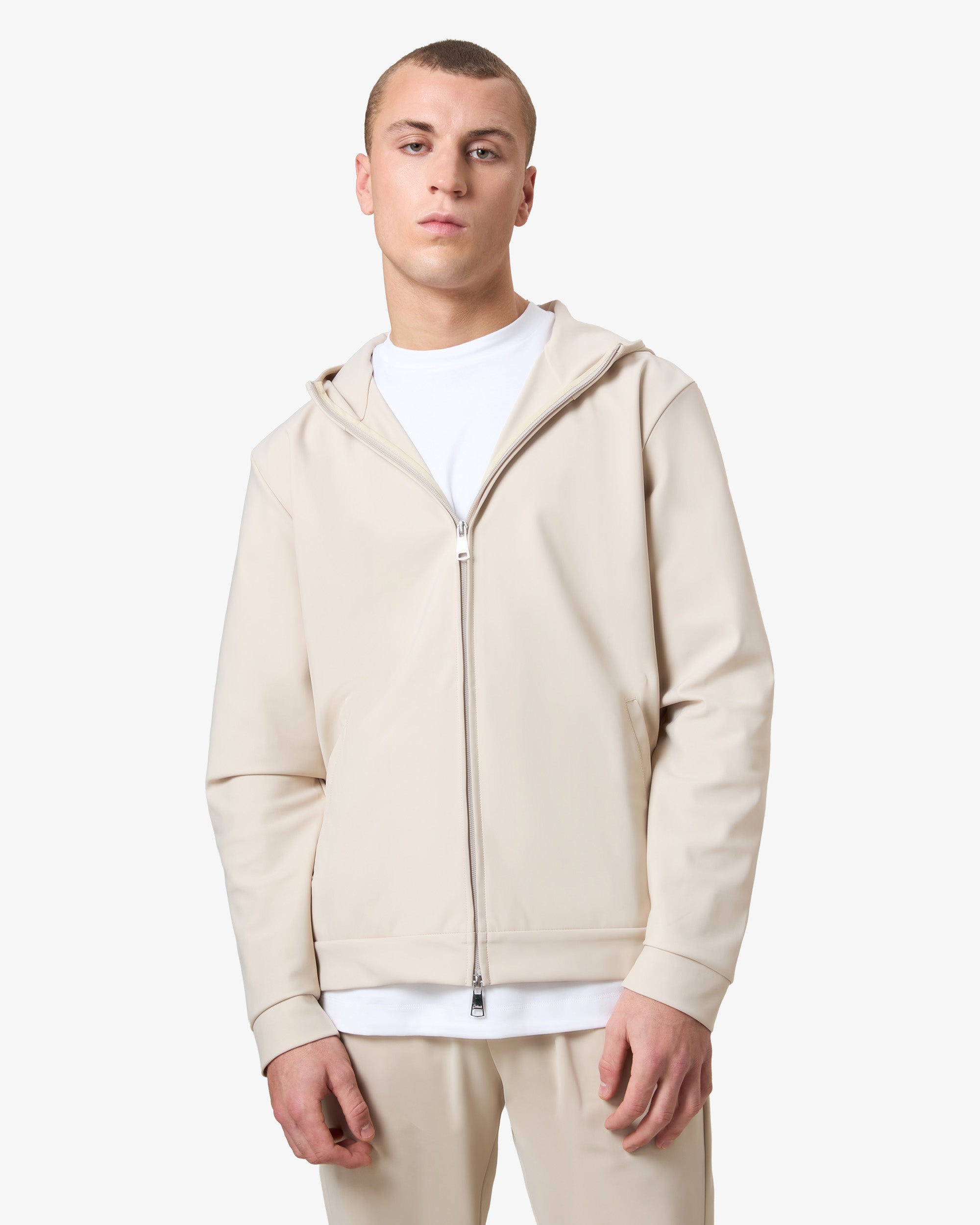Hooded Tracksuit Vest Beige