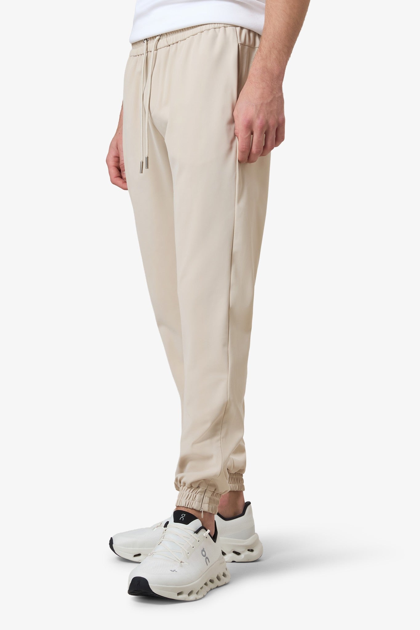 Hooded Tracksuit Pants Beige