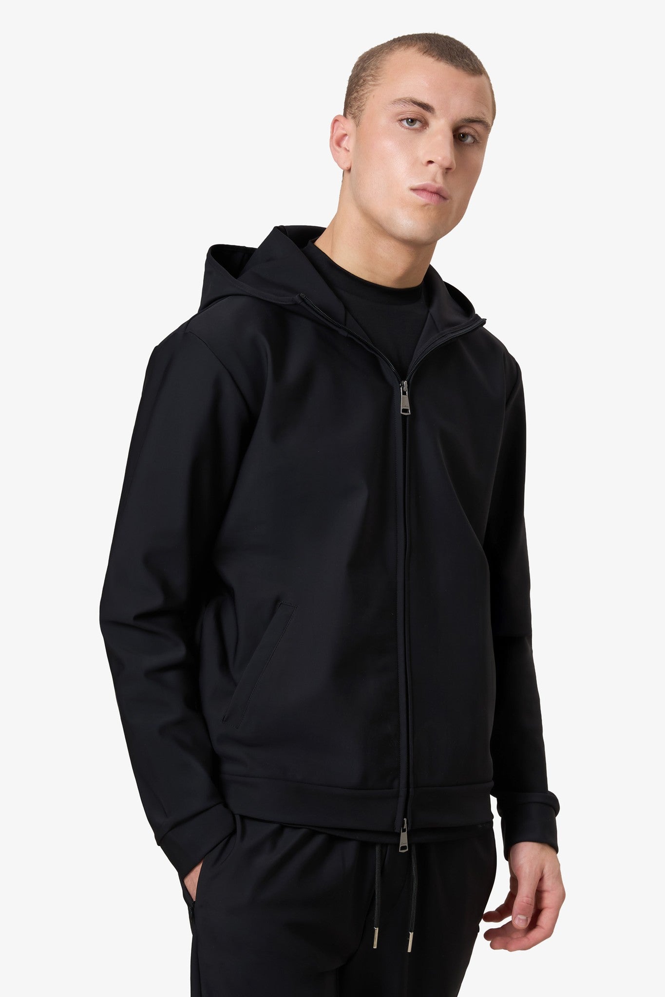 Hooded Tracksuit Vest Black