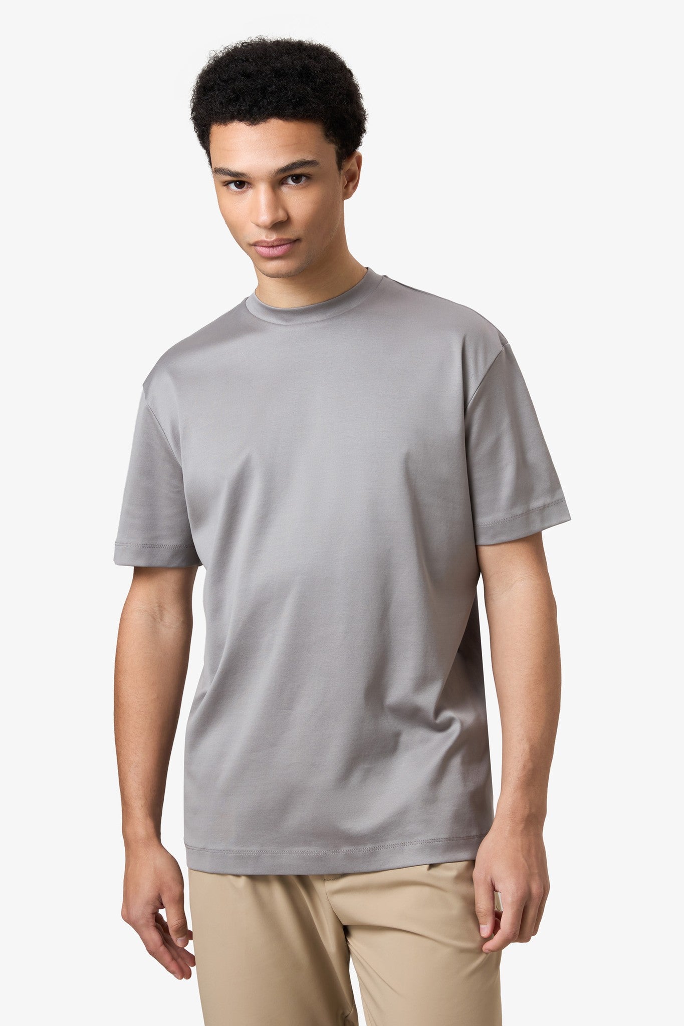 Double Mercerized Supima Tee - Cement Grey
