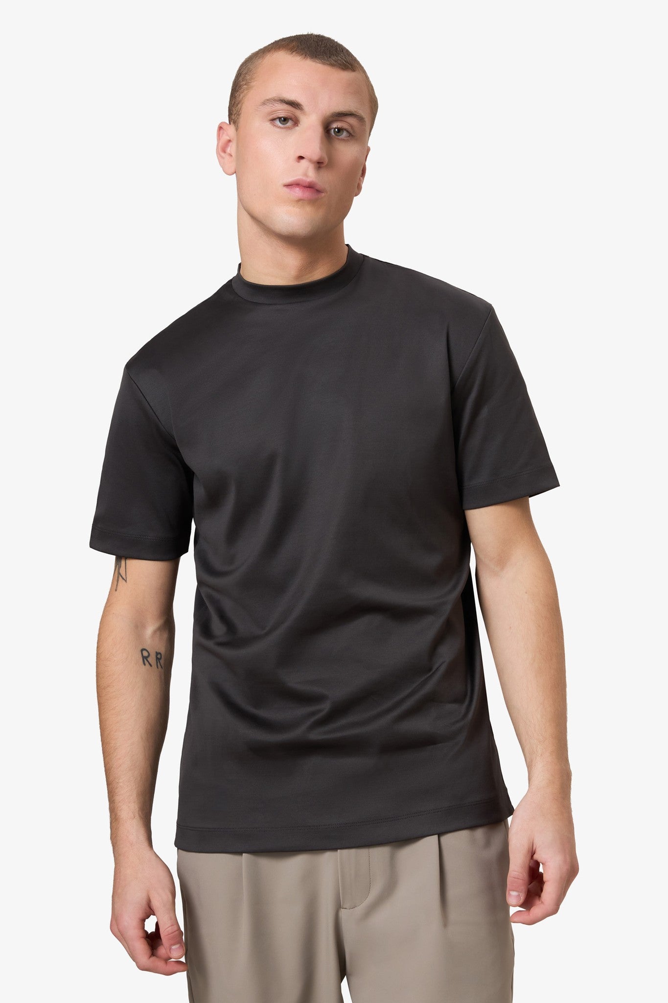 Double Mercerized T-shirt - Black Grey