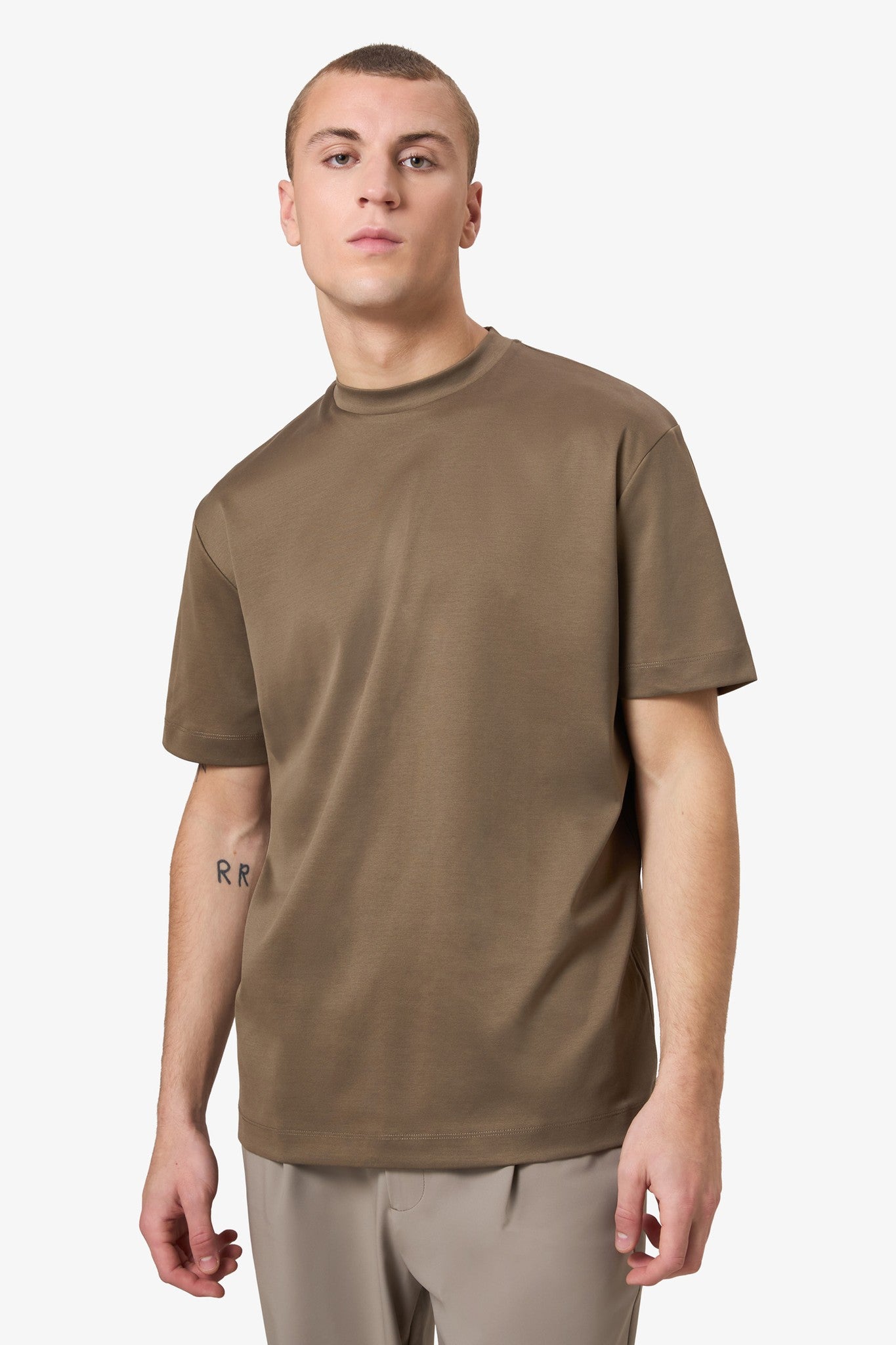 Double Mercerized T-shirt - Gold Brown
