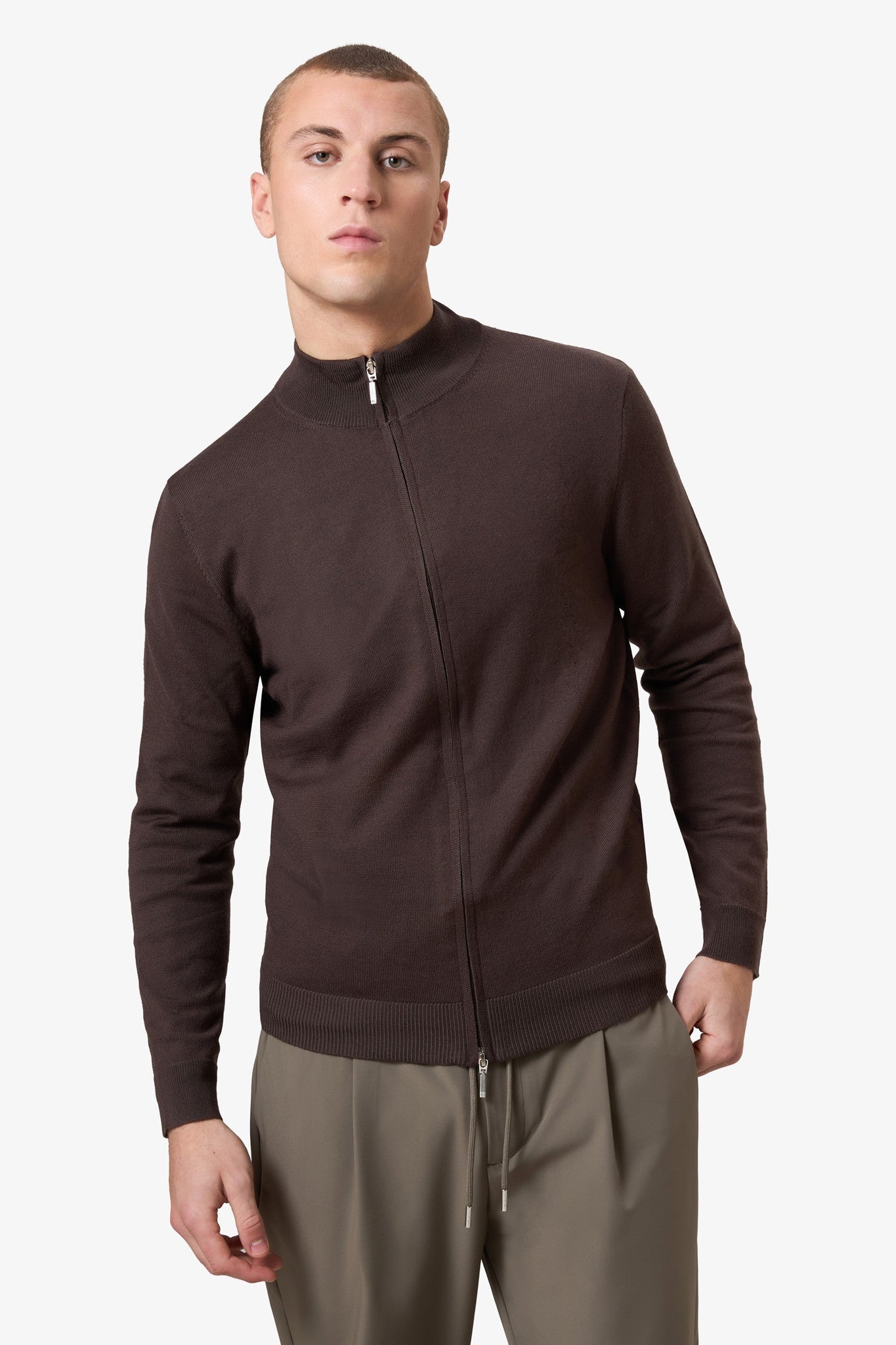 Wool Zip Vest Coffee