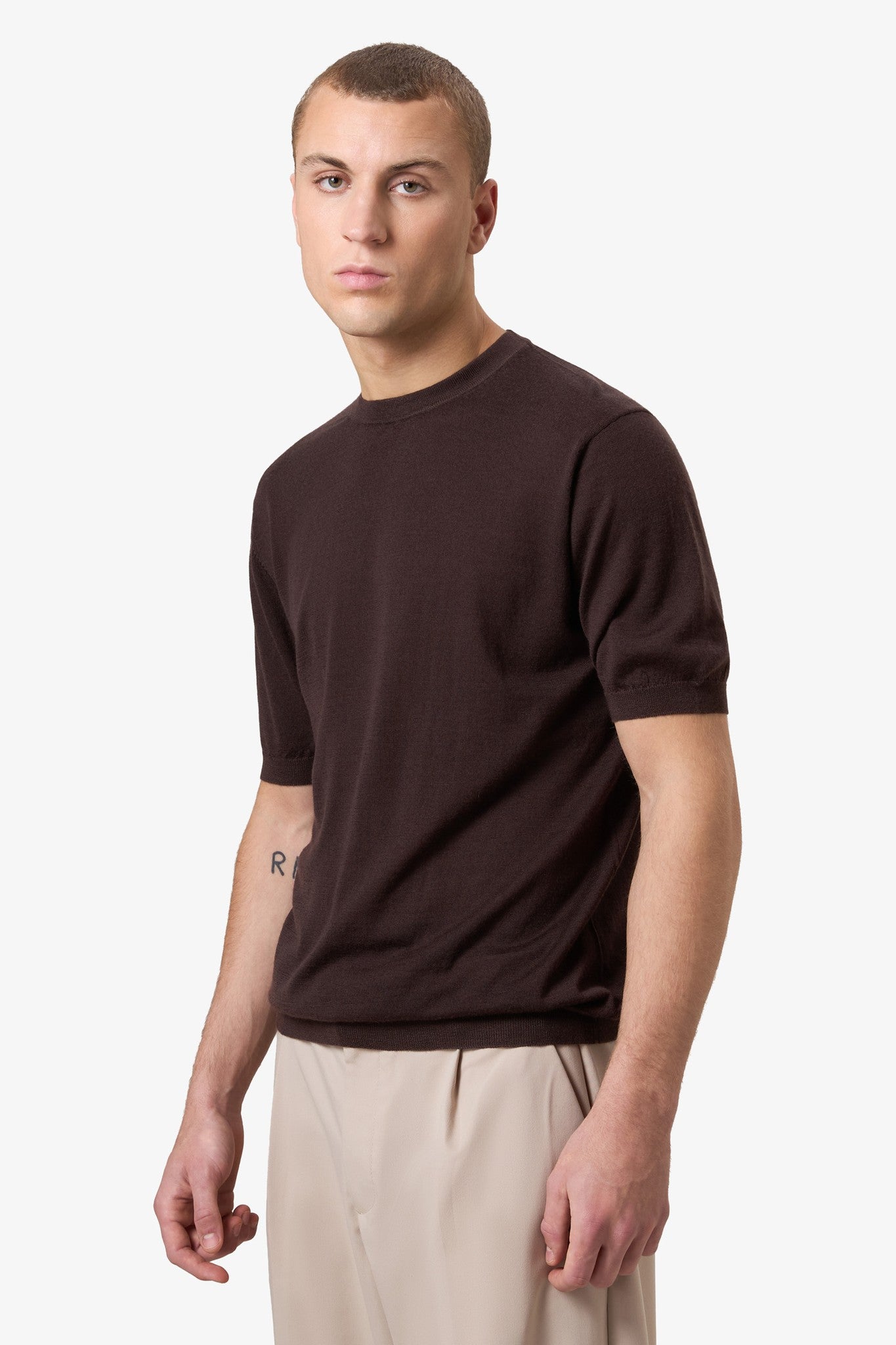 Cashmere shortsleeve - Cappuccino