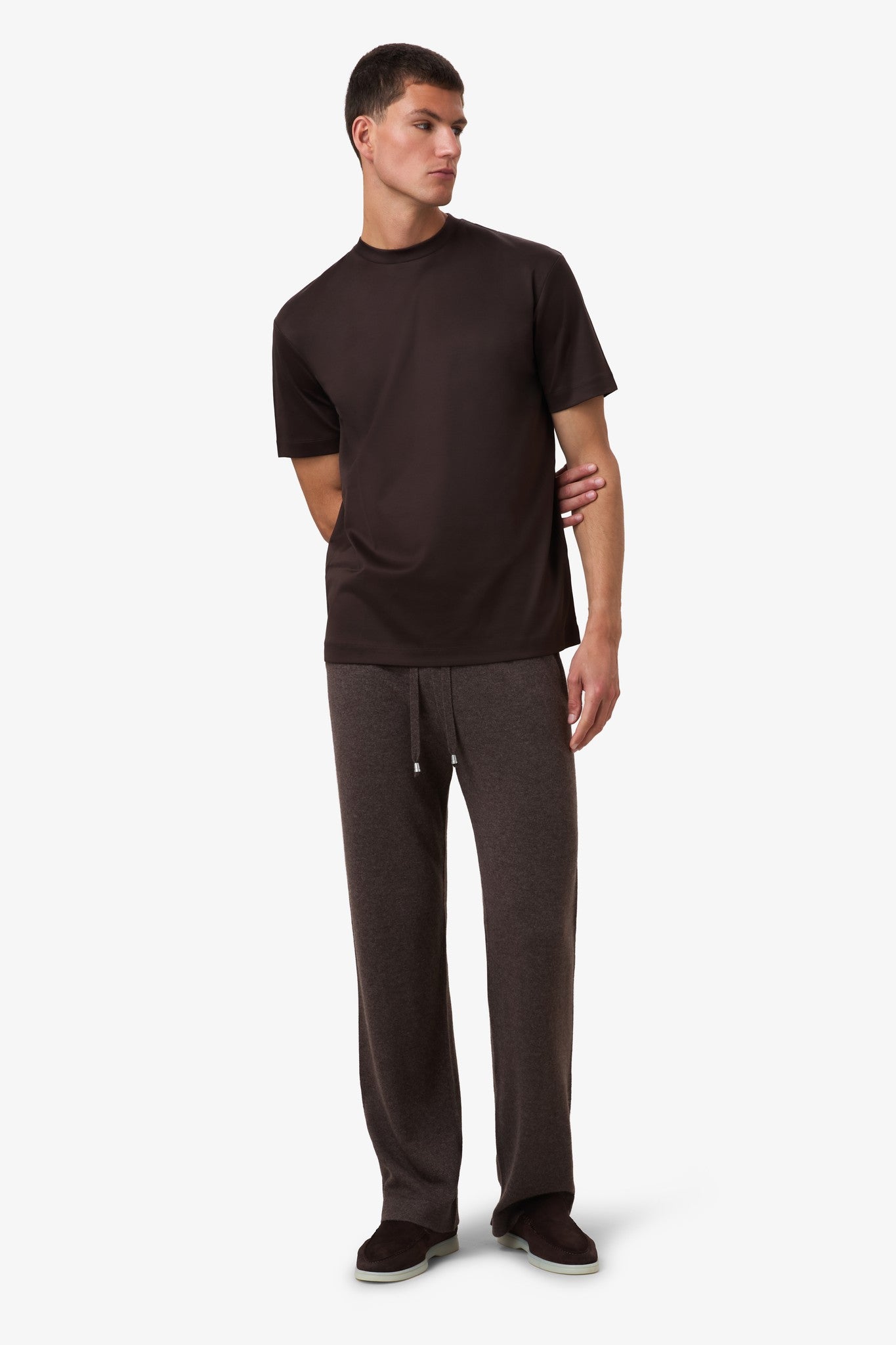 Wool Straight Pants - Umber
