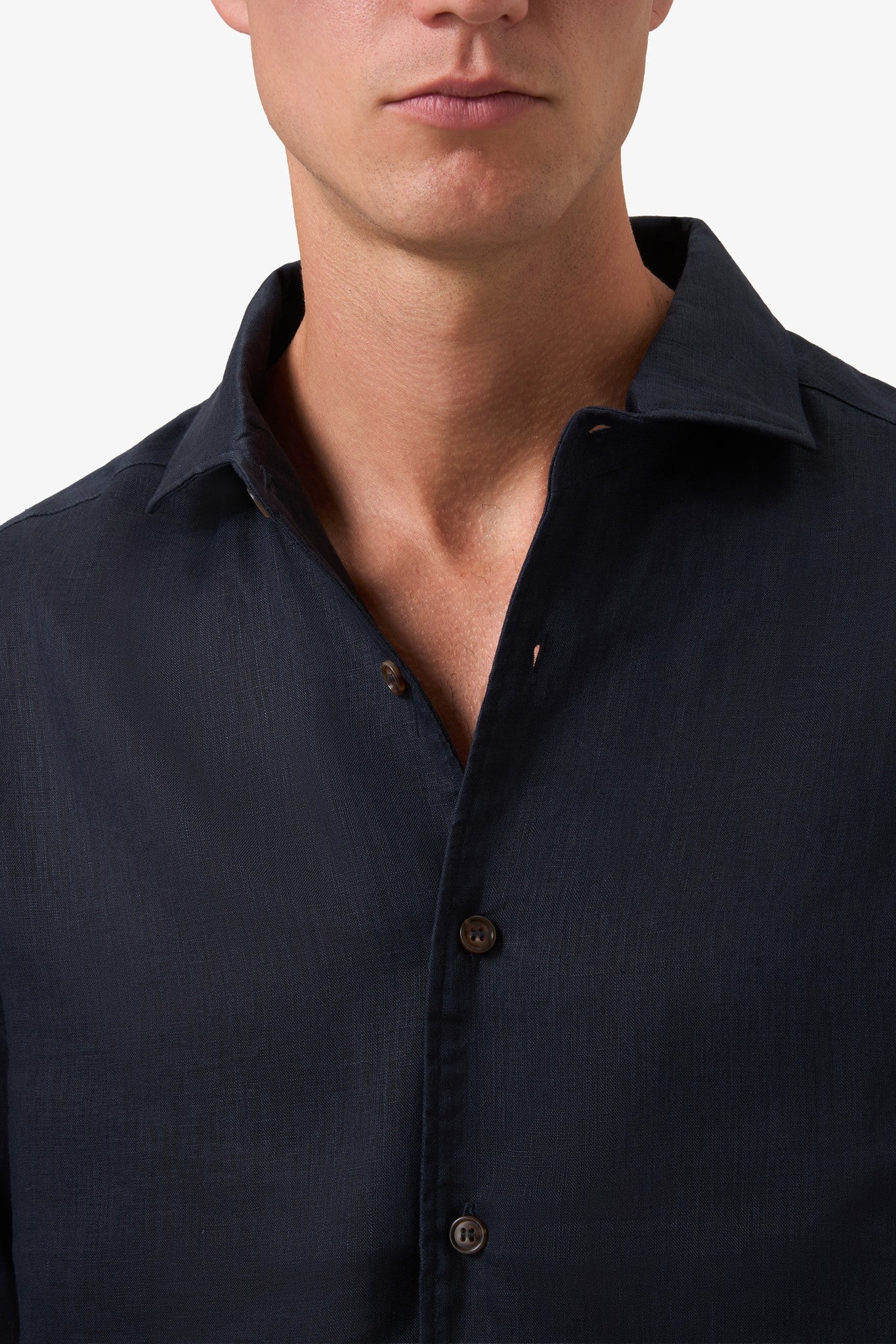 Woven Linen shirt Navy Blue