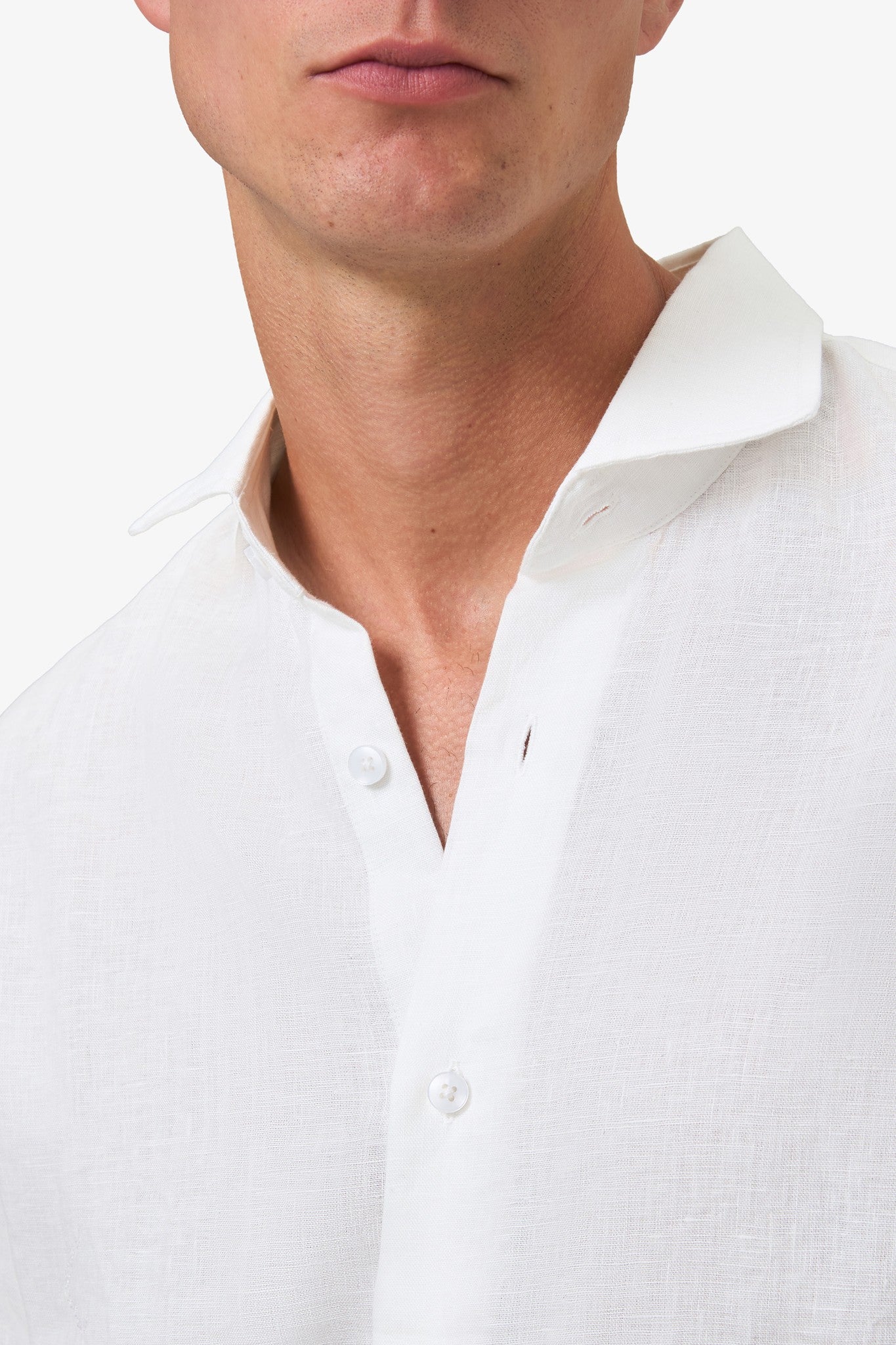 Woven 100% Linen Shirt White