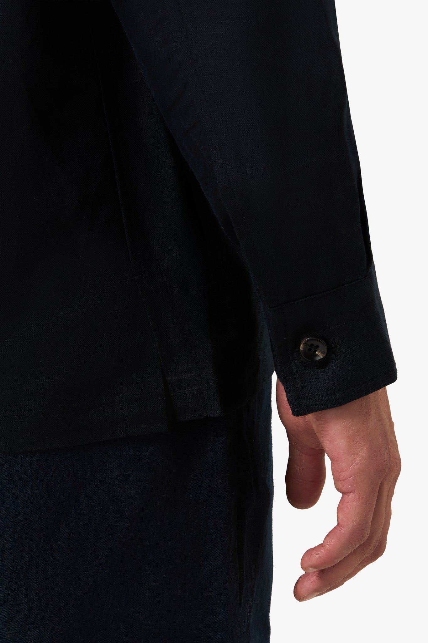 Woven Linen Pocket Jacket Dark Navy