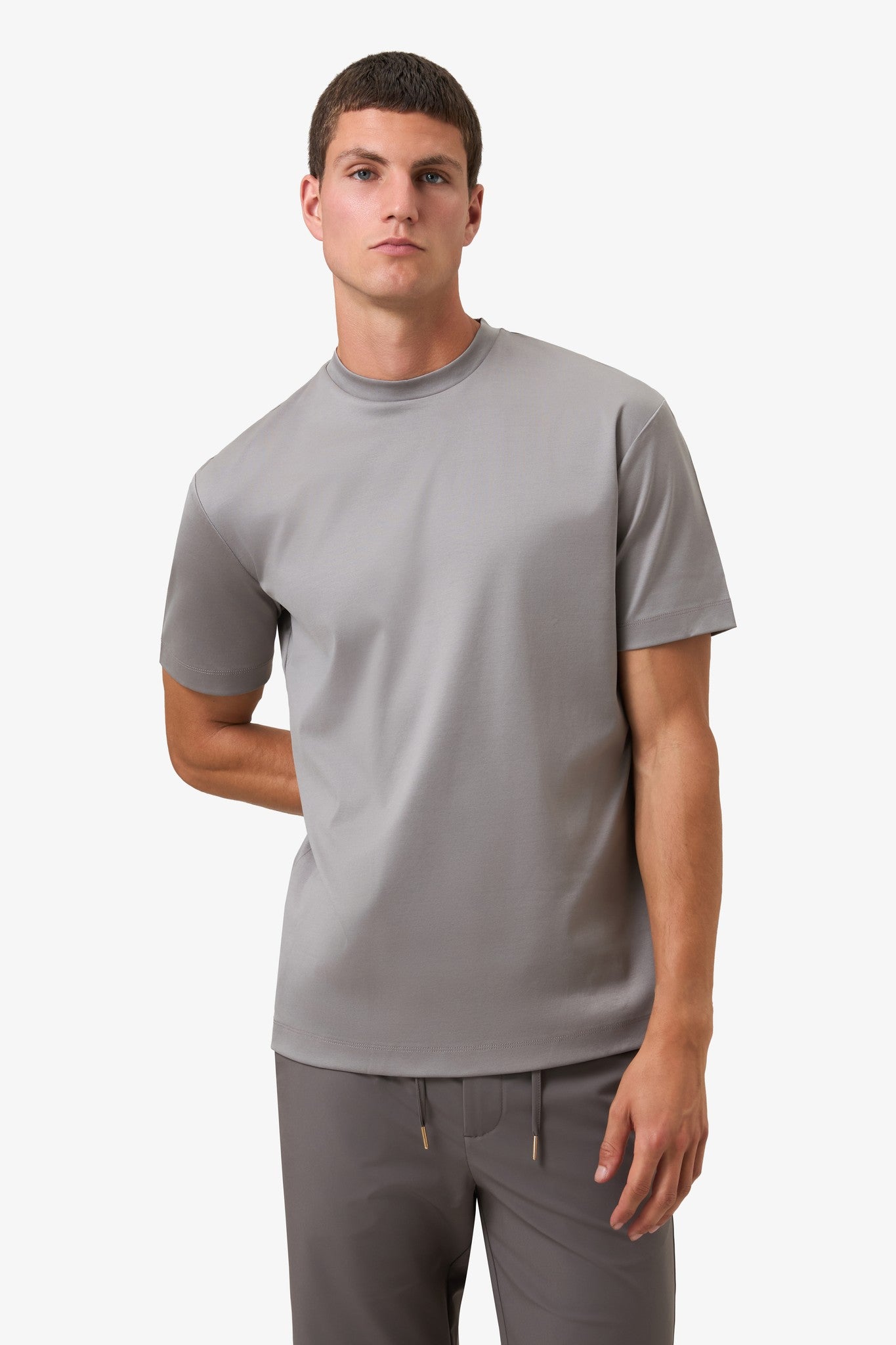 Double Mercerized Supima Tee - Cement Grey