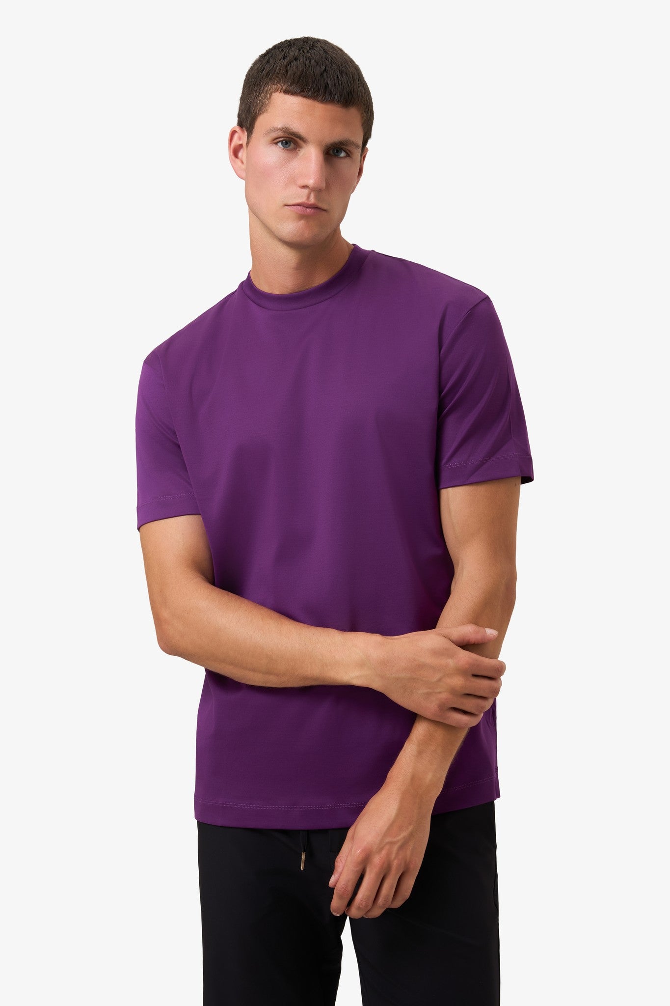 DOUBLE MERCERIZED T-SHIRT - Aubergine