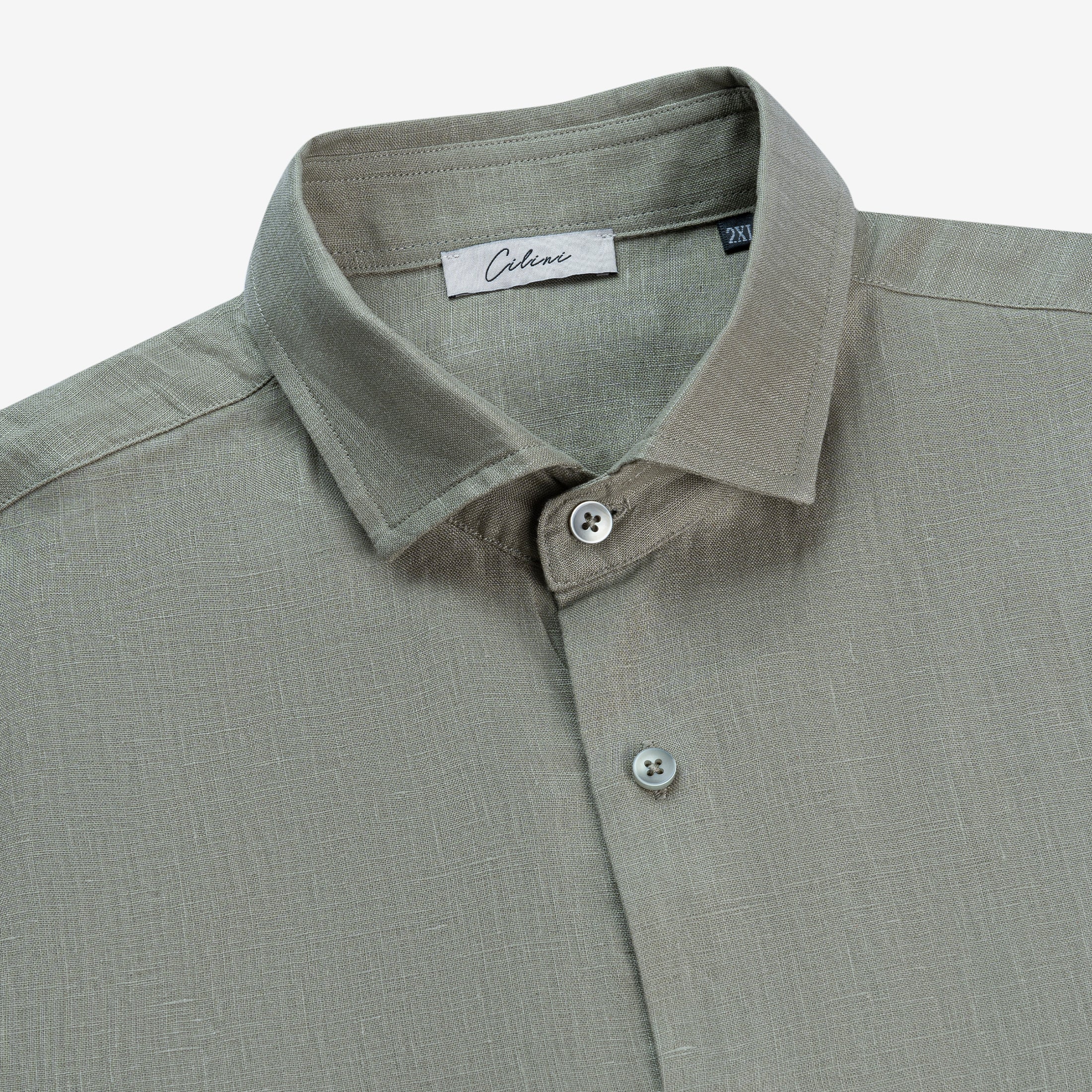 Linen Shirt - Sage Green
