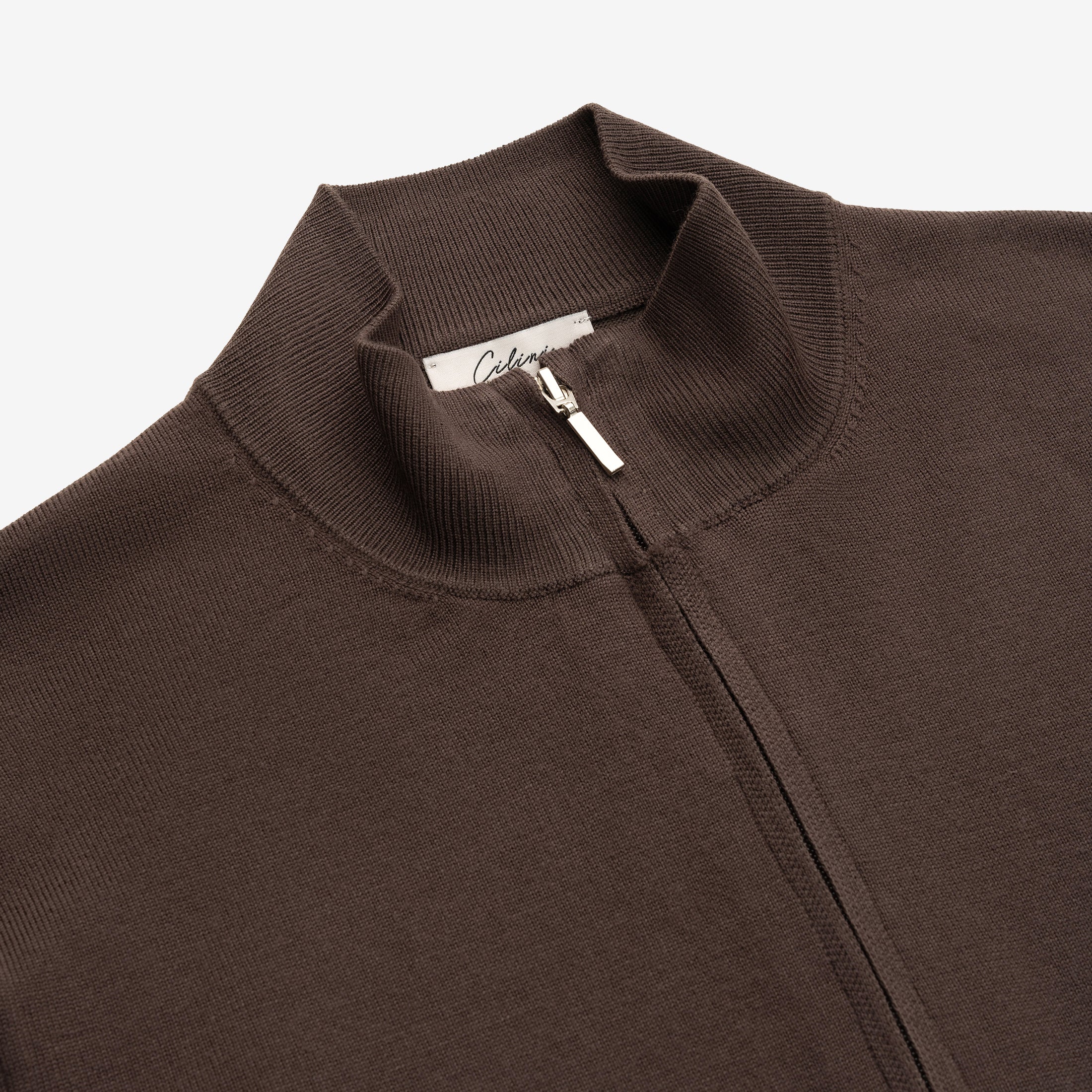 Wool Zip Vest - Coffee