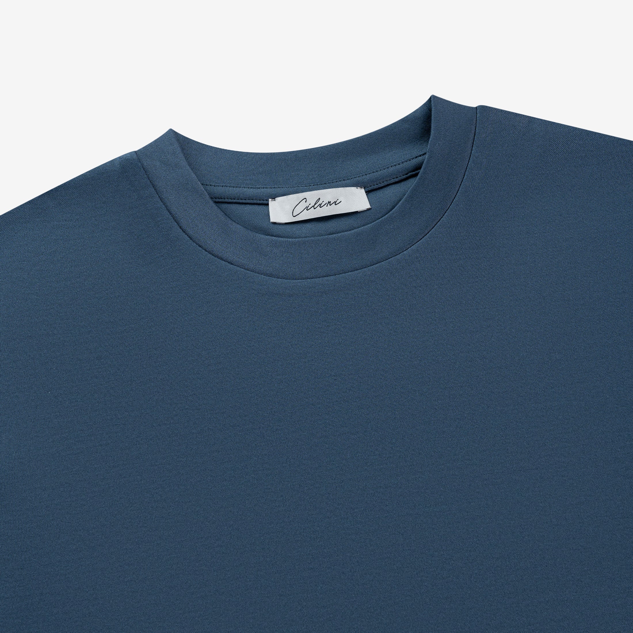 Double Mercerized Supima Tee - Denim Blue