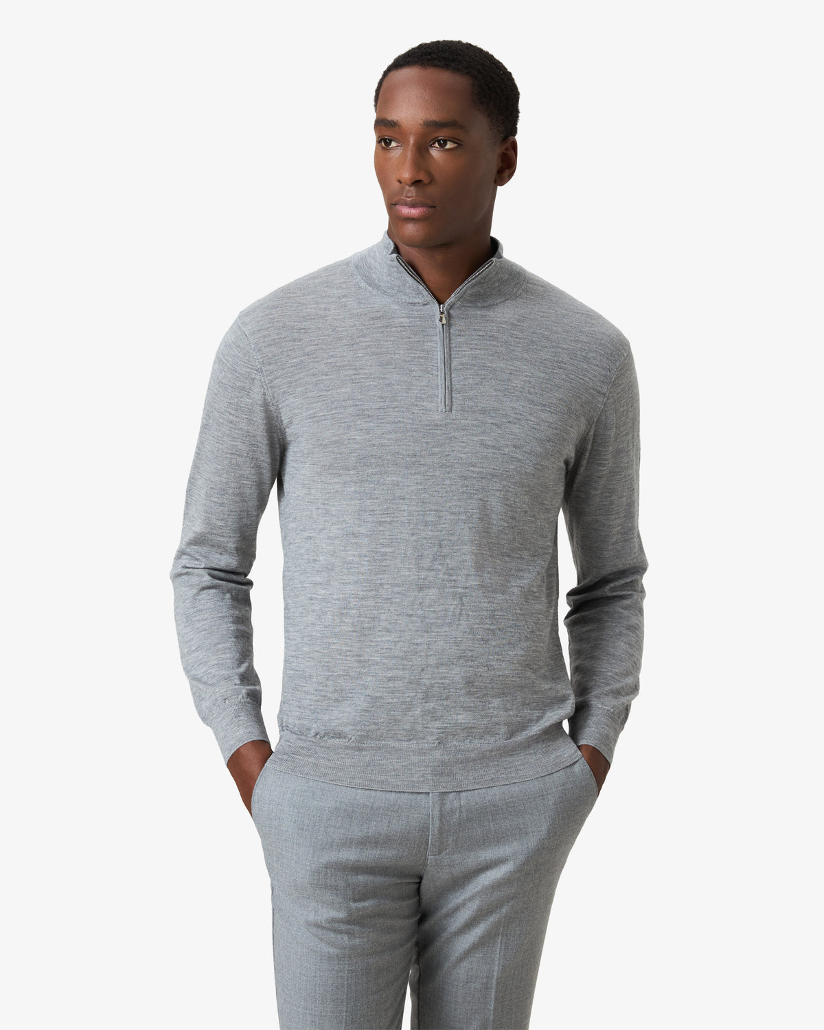 Cashmere Wool Half Zip Vest Quarter Zip - Serenity