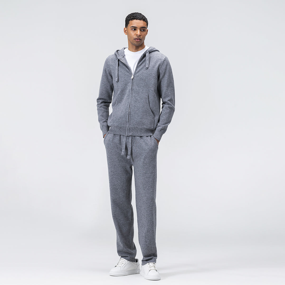 Cashmere / Wool Tracksuit - Light Grey