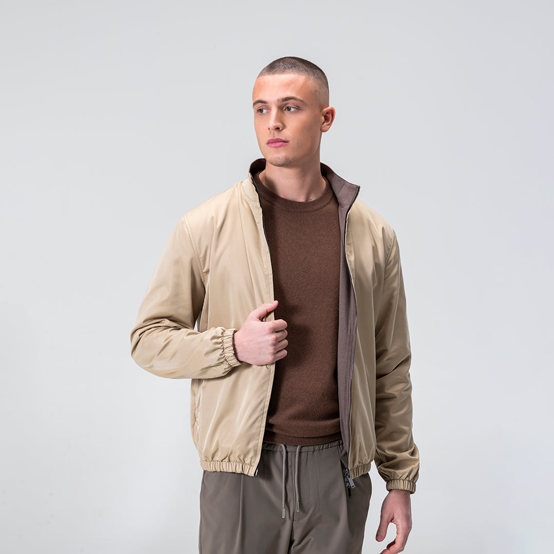 Reversible Jacket - Cream / Brown
