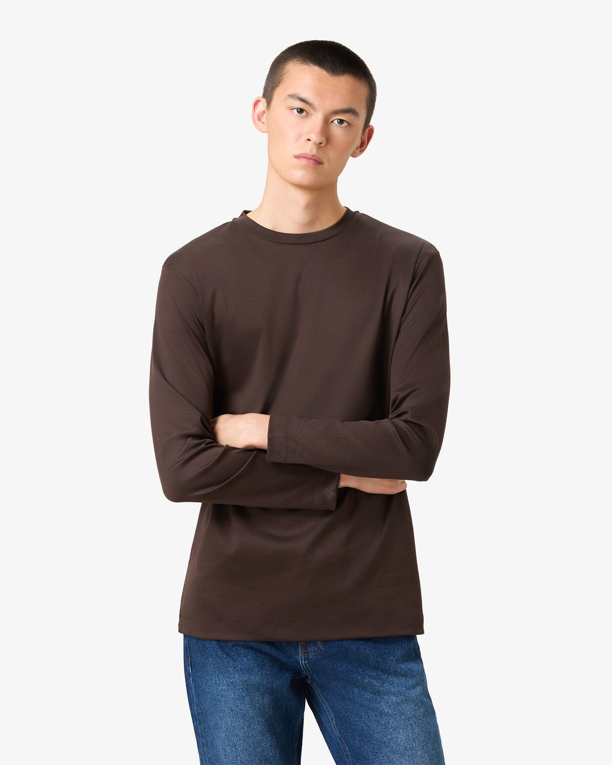 Mercerized Longsleeve - Deep Brown
