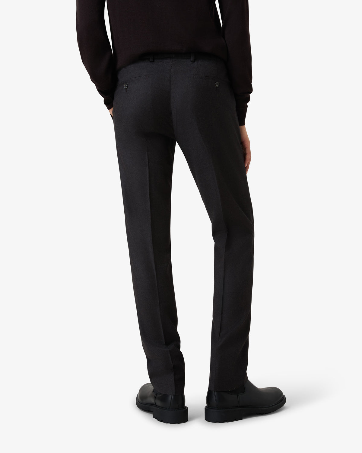 Flannel Wool Pantalon - Brown