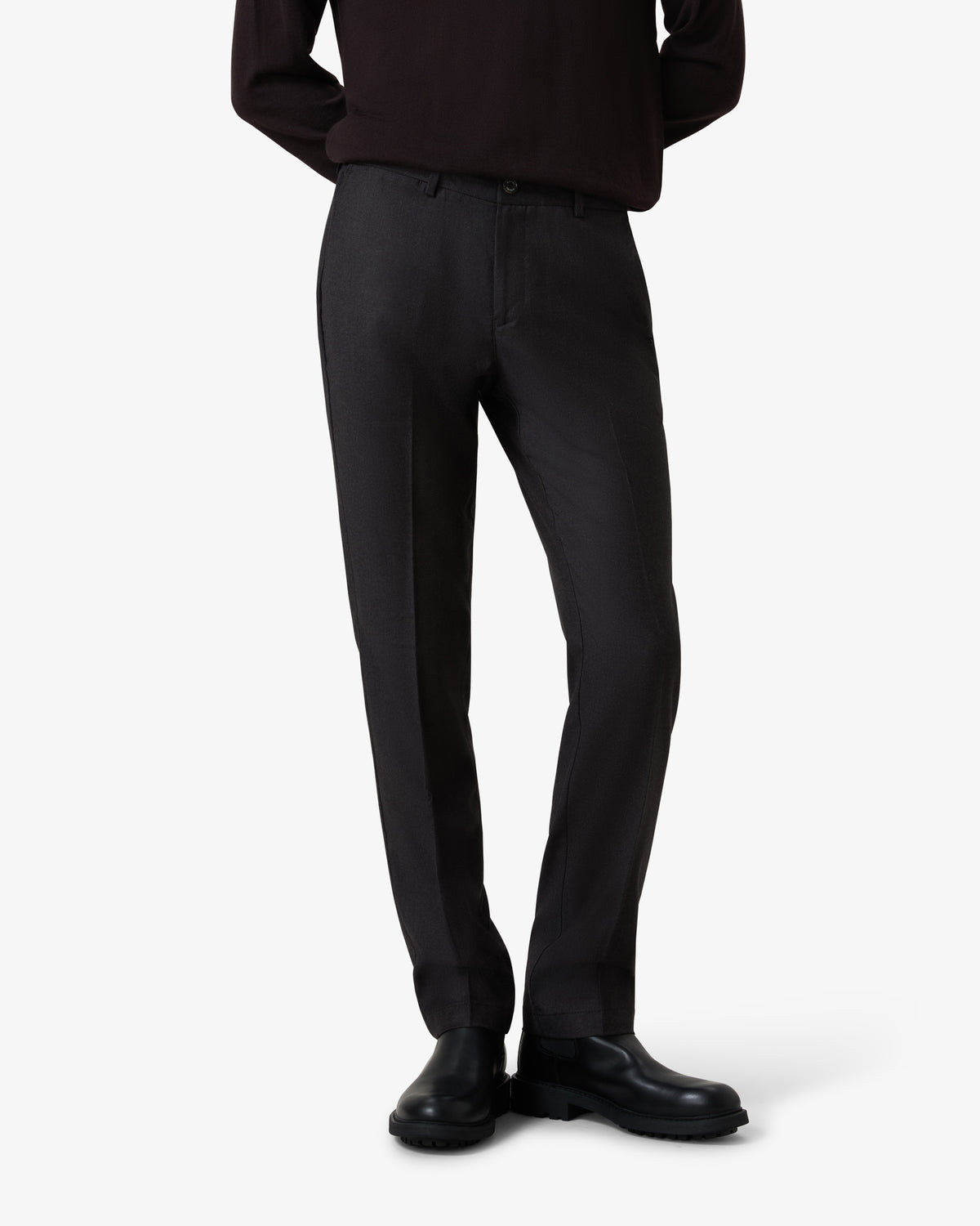 Flannel Wool Pantalon - Brown
