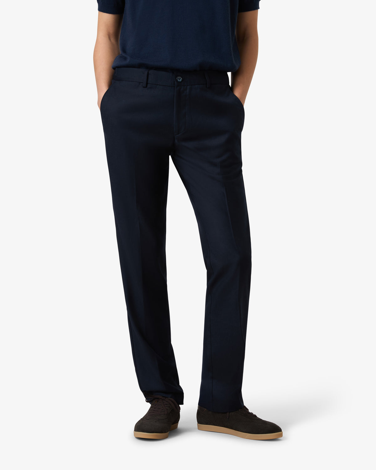 Flannel Wool Pantalon - Navy